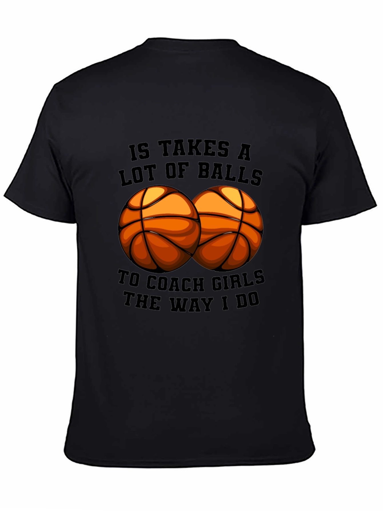 Black Funny Basketball Coach Graphic Tee Shirt view 4