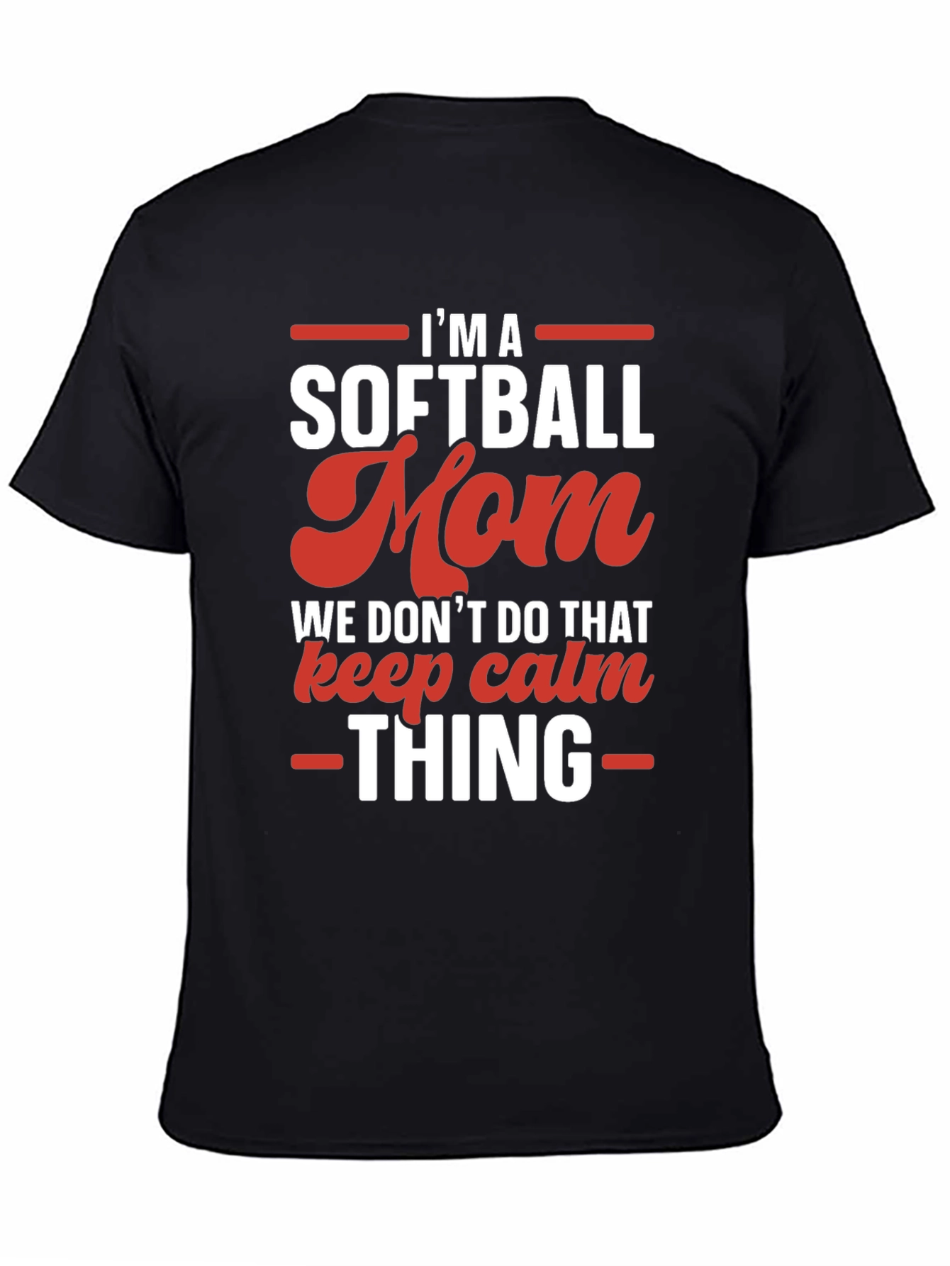 Black Softball Mom Graphic T-Shirt - Funny & Stylish view 4