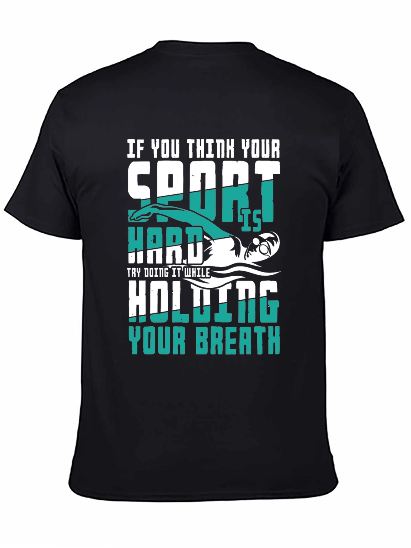 Black Swimmer Graphic T-Shirt: Holding Your Breath view 4