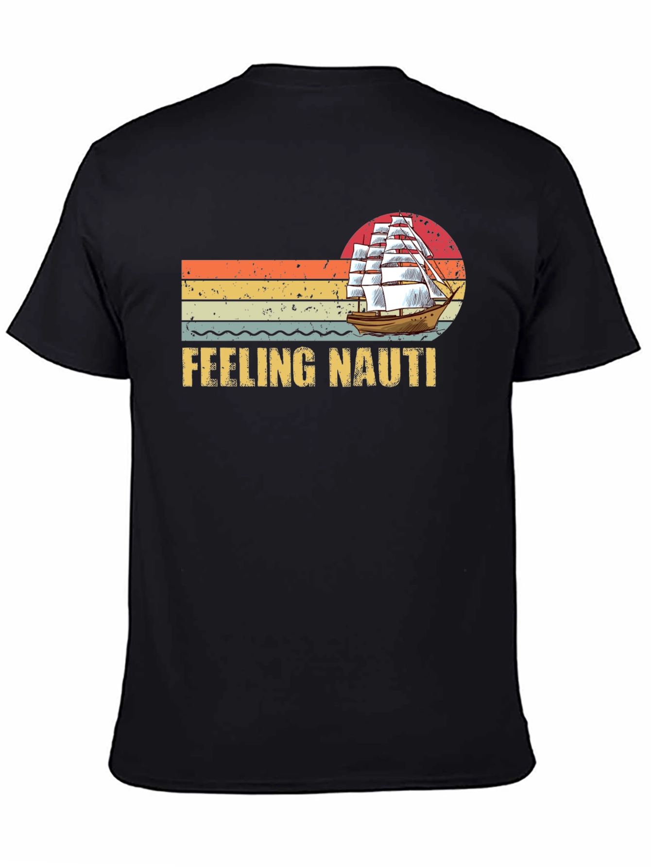 Black Feeling Nauti T-Shirt - Vintage Sailboat Design view 4