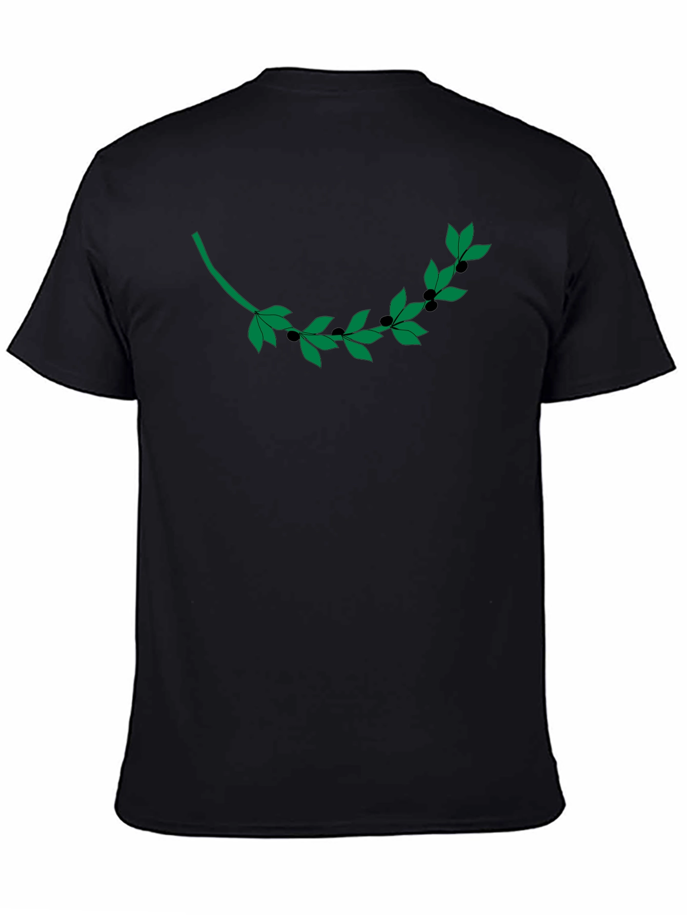 Black Olive Branch Graphic T-Shirt - Modern Casual Style view 4