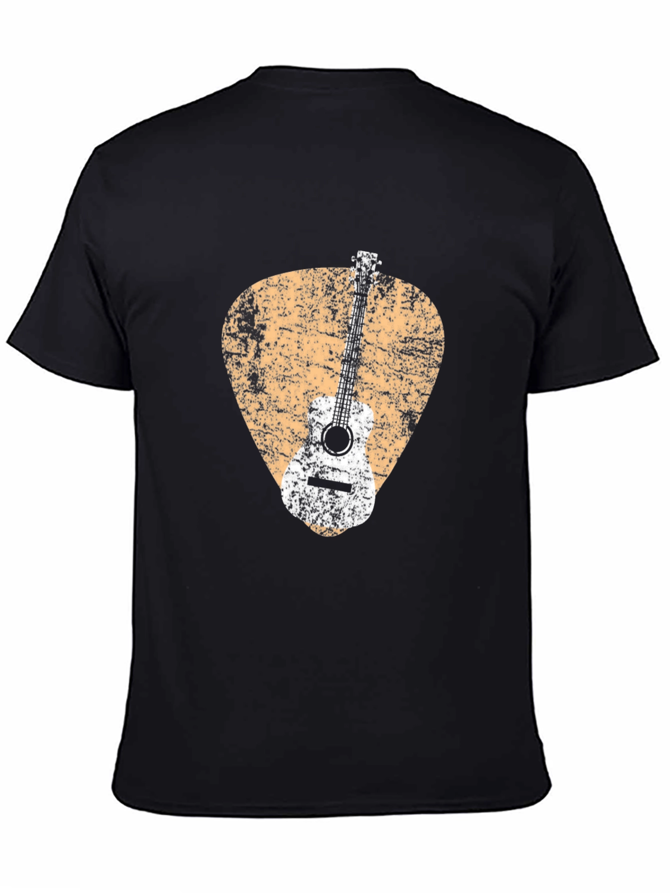 Black Guitar Pick Graphic Tee - Distressed Style view 4