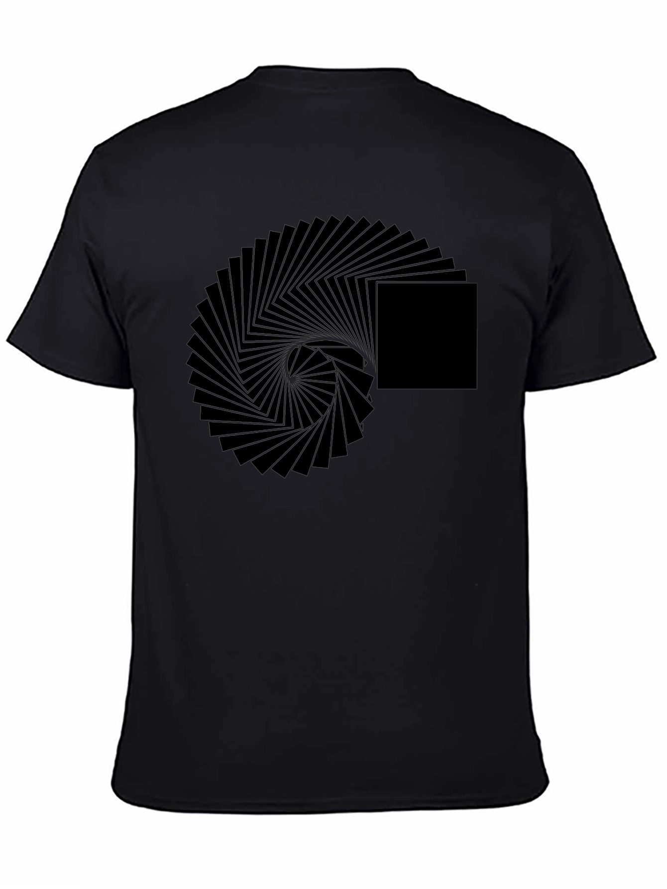 Black Geometric Illusion Black T-Shirt view 4