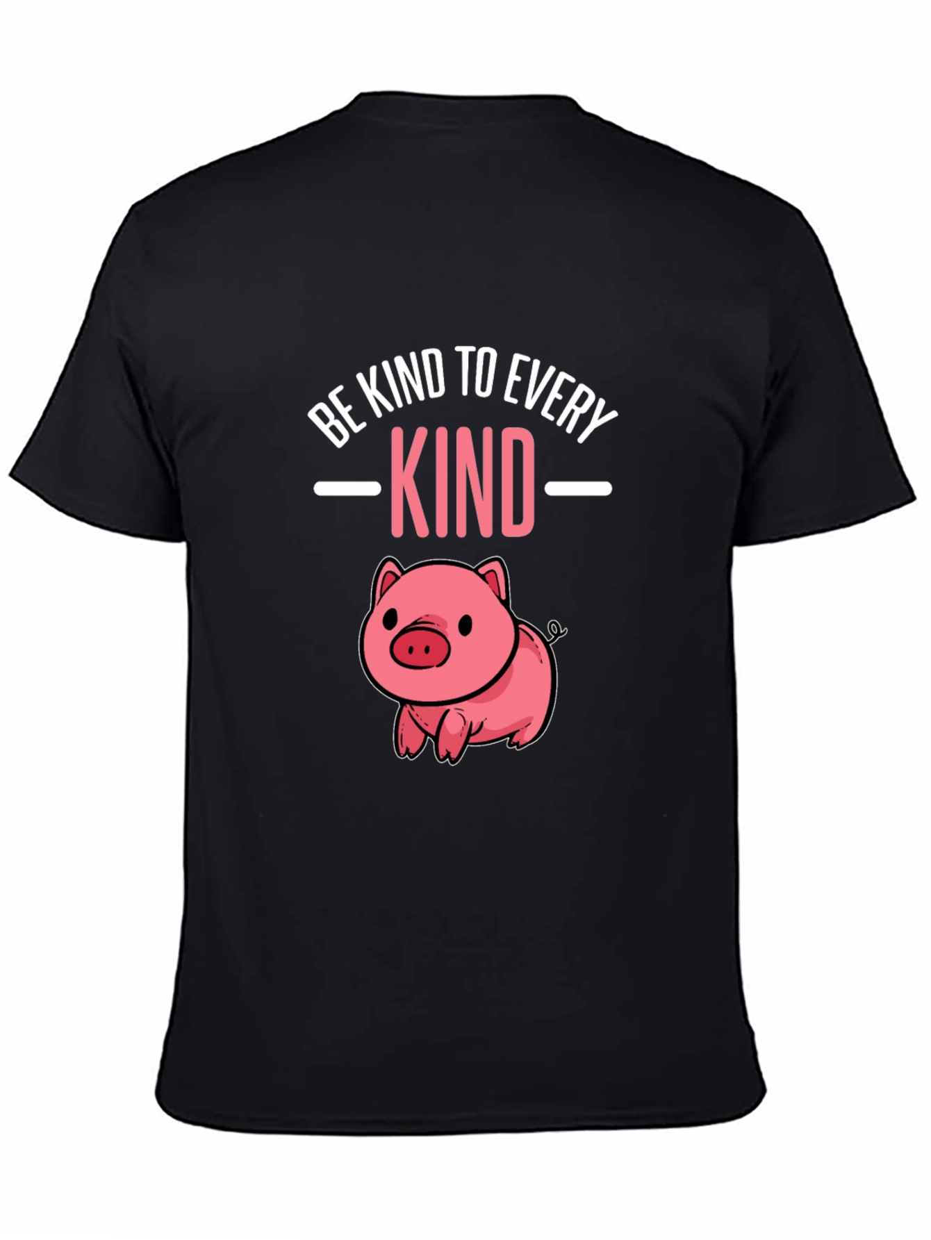 Black Be Kind To Every Kind Pig T-Shirt view 4