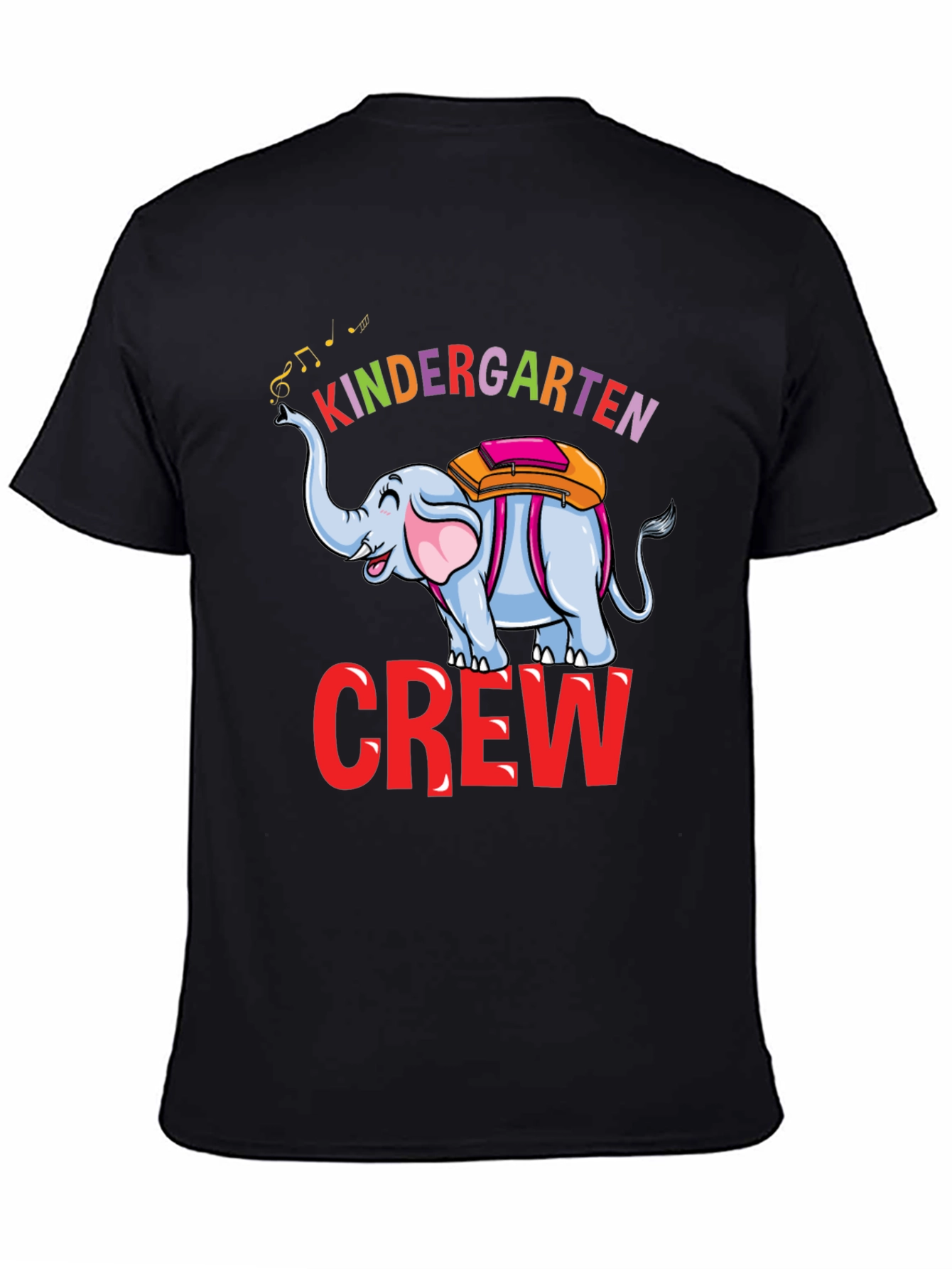 Black Kindergarten Crew Elephant T-Shirt view 4