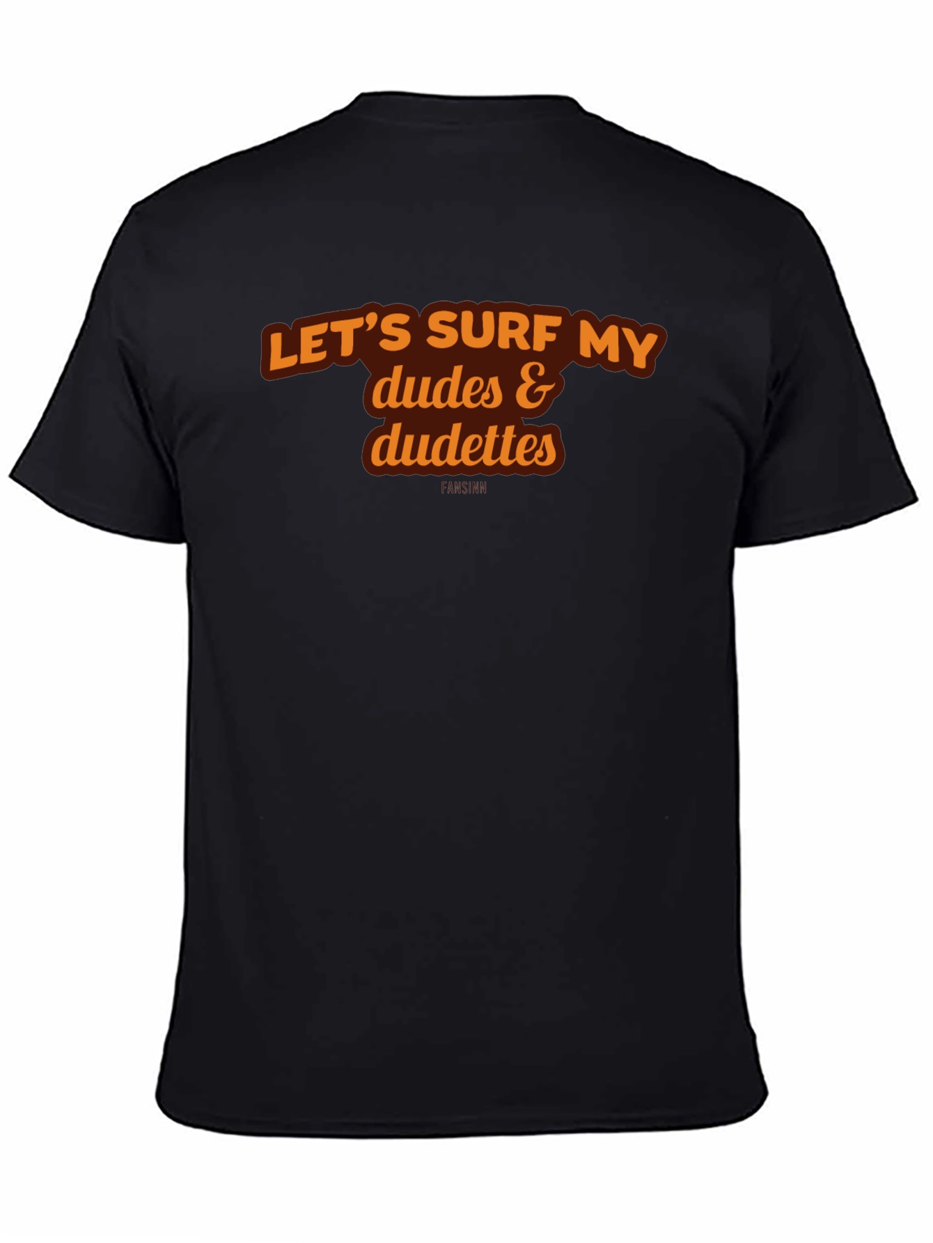 Black Let's Surf Dudes & Dudettes Graphic Tee view 4