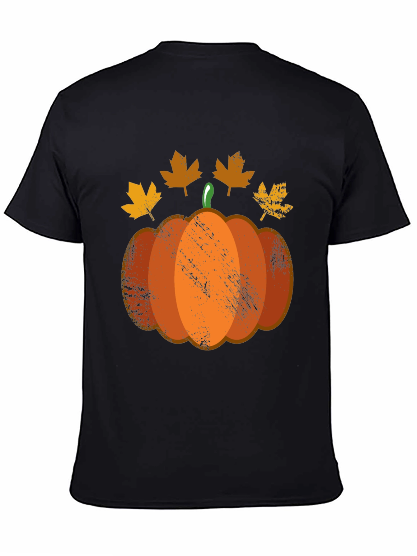 Black Fall Pumpkin T-Shirt - Autumn Harvest Apparel view 4