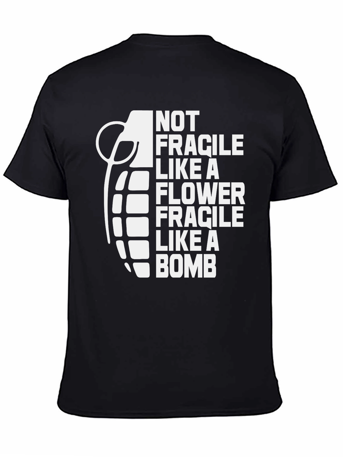 Black Fragile Like a Bomb Graphic Tee view 4