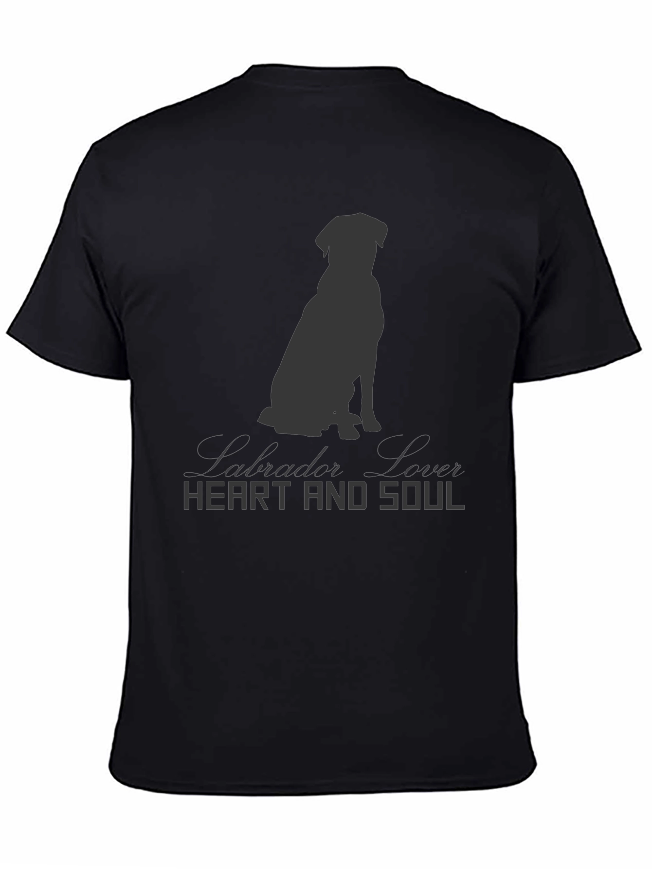 Black Labrador Lover Heart and Soul Black T-Shirt view 4
