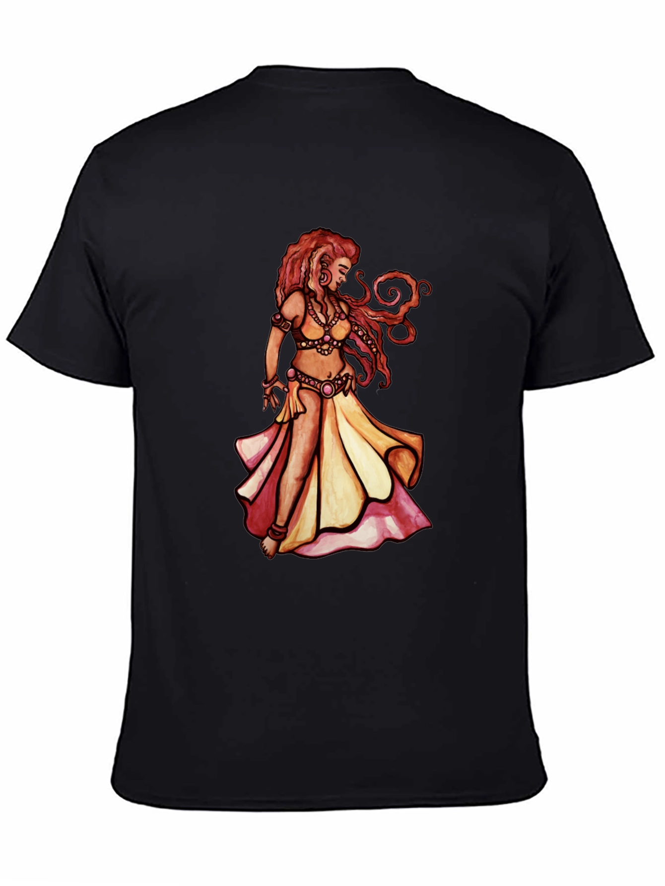 Black Belly Dance Art T-Shirt - Unique Graphic Tee view 4