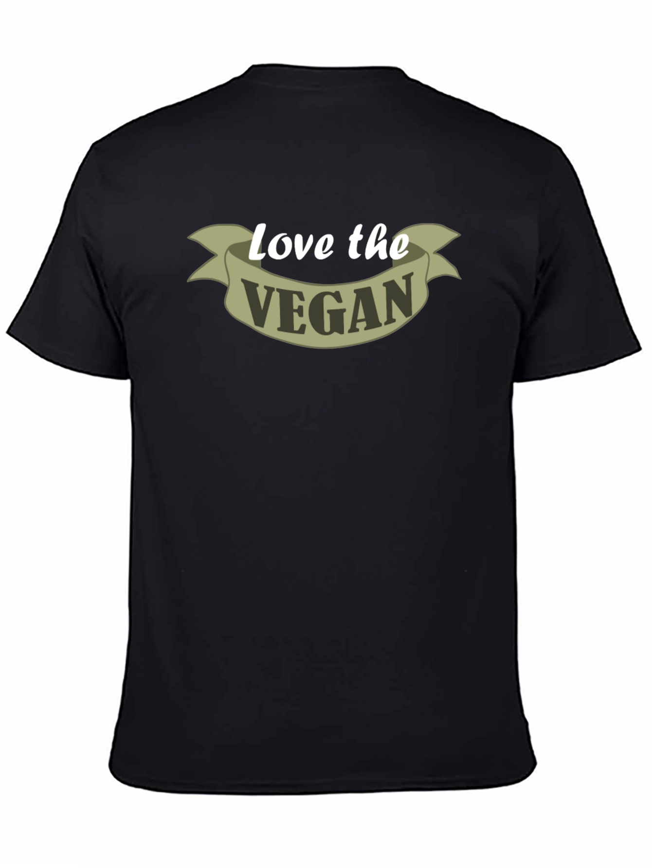 Black Love the Vegan T-Shirt - Black - Slogan Tee view 4