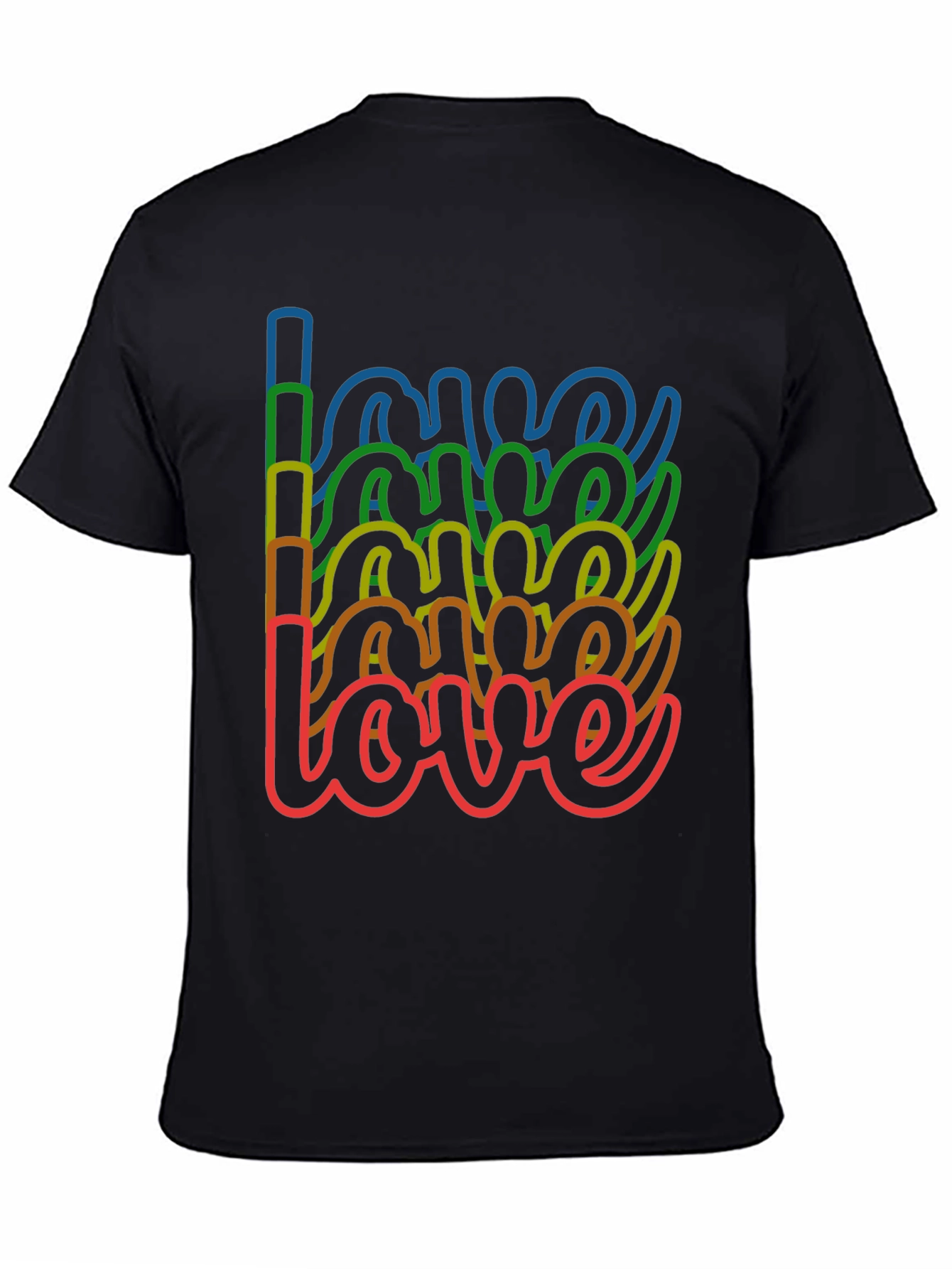 Rainbow Love Graphic Tee - Stylish Black T-Shirt - 4