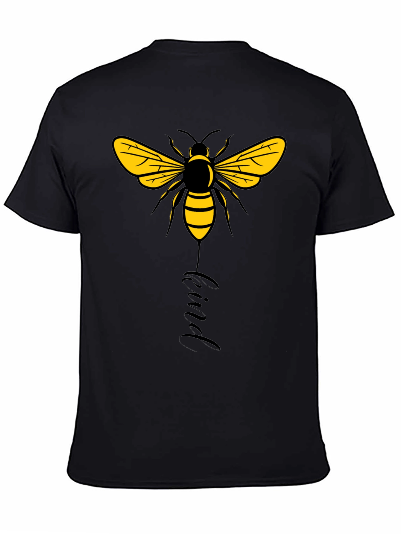 Black Bee Kind Graphic Tee - Black Cotton T-Shirt view 4