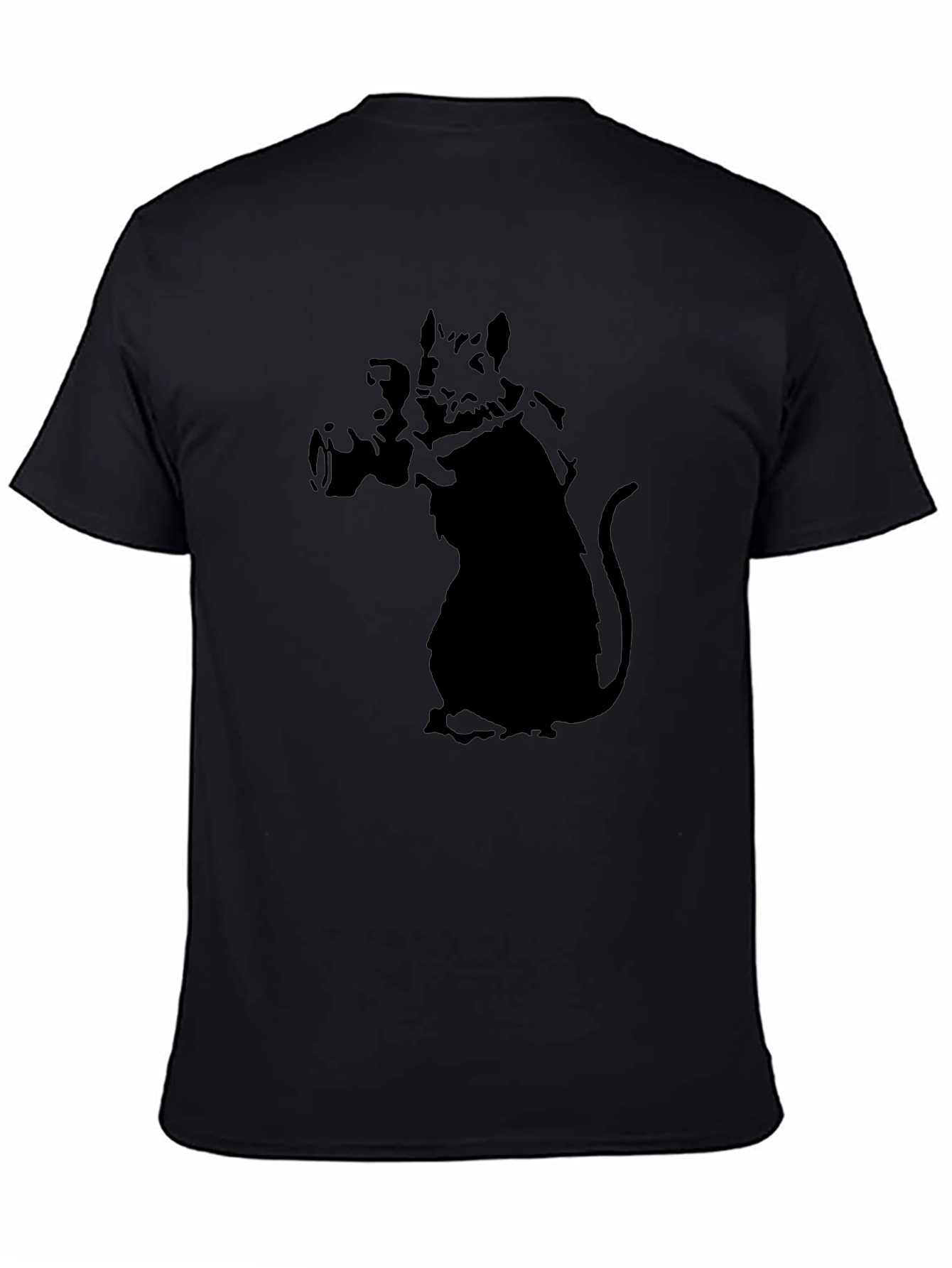Black Banksy Rat Photographer T-Shirt view 4