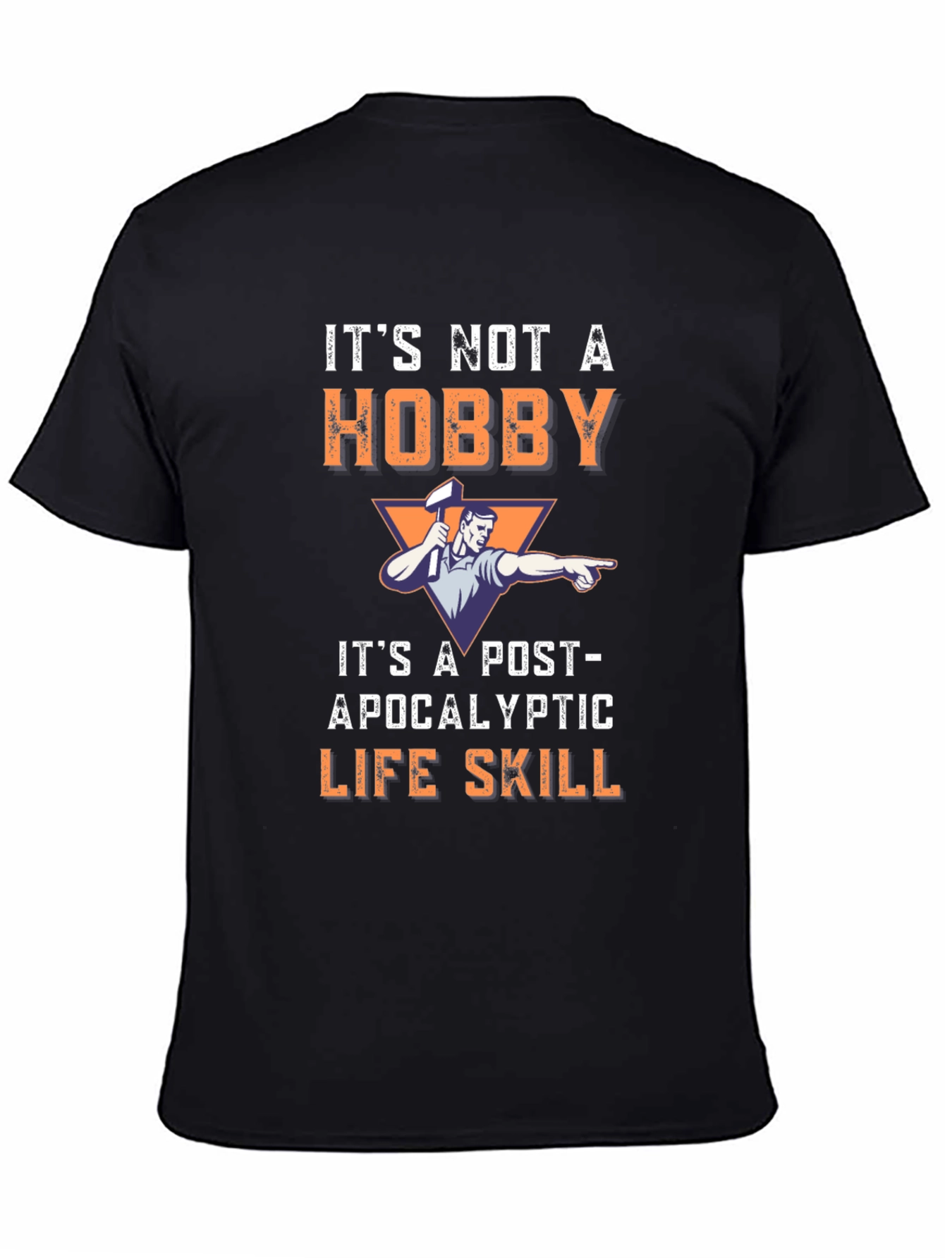 Black Post-Apocalyptic Life Skill T-Shirt view 4