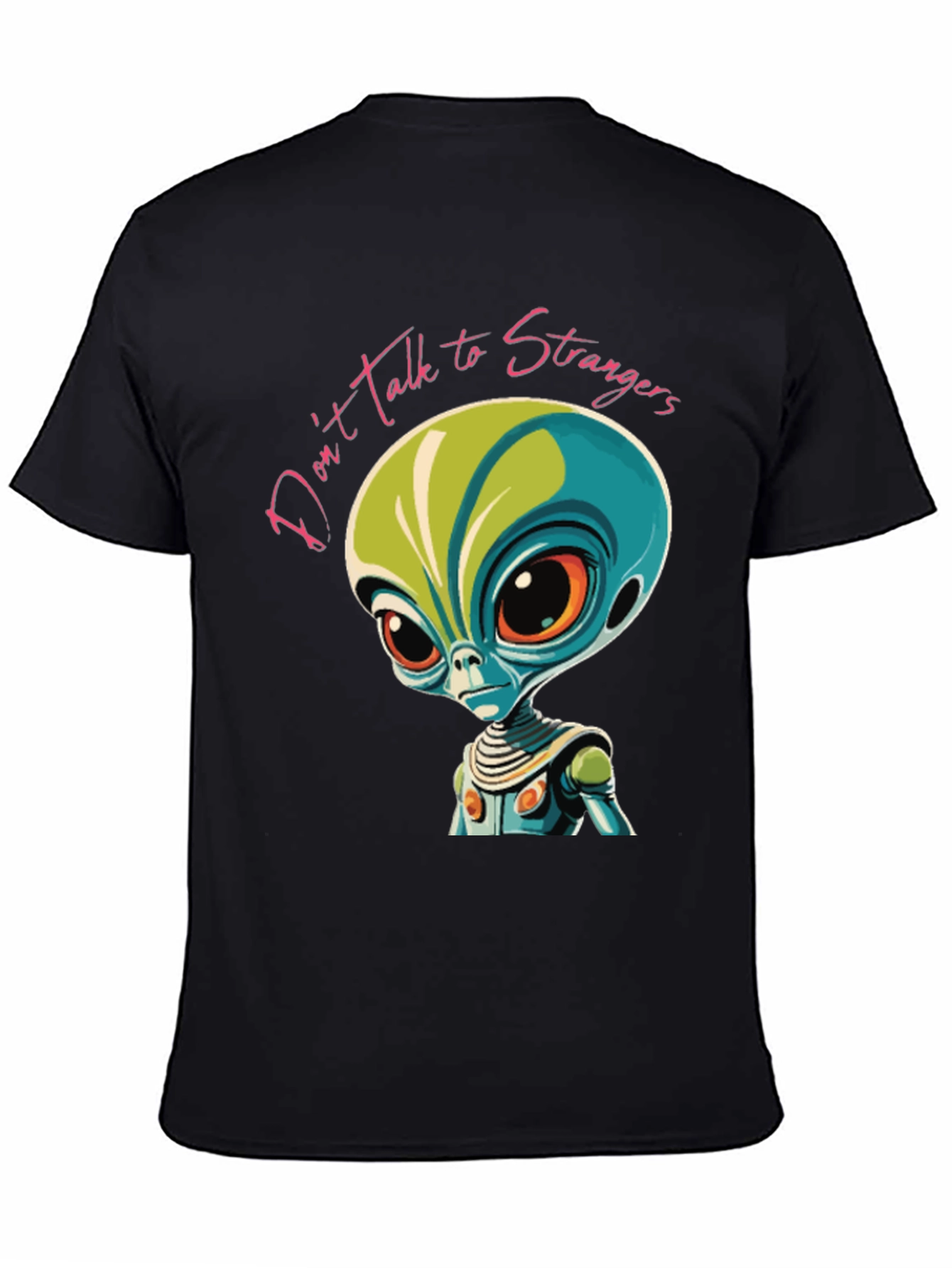 Black Don't Talk to Strangers Alien Graphic Tee view 4