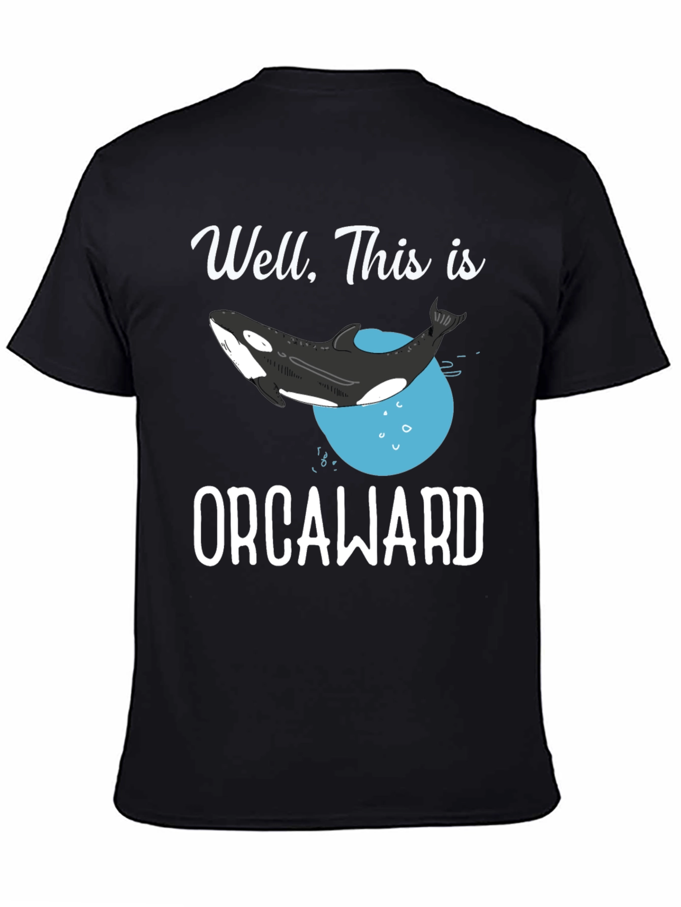 Black Orcaward T-Shirt - Funny Orca Whale Graphic Tee view 4