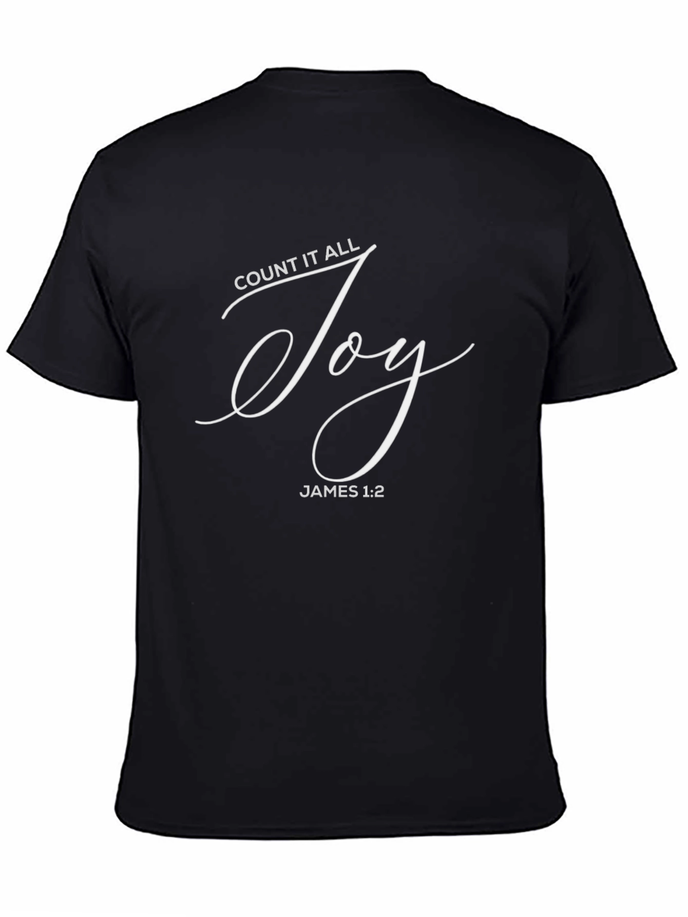 Black Count It All Joy T-Shirt | Christian Apparel view 4