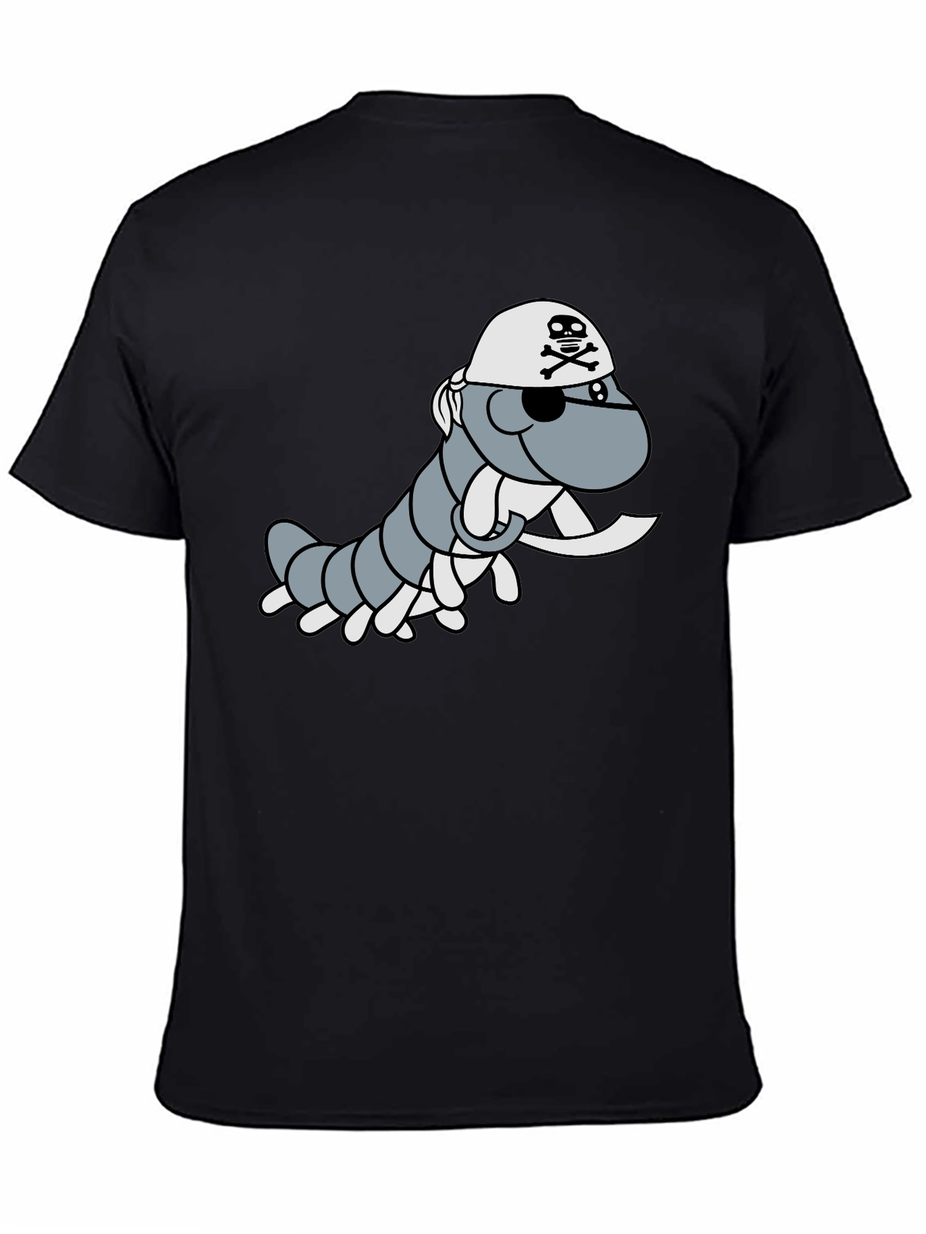 Black Pirate Centipede Graphic Tee - Black Cotton T-Shirt view 4