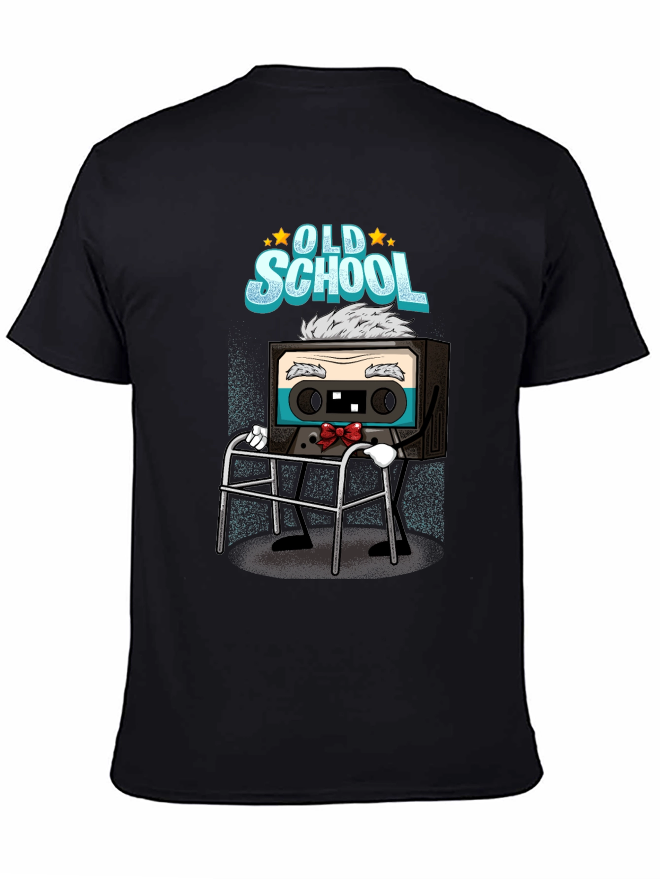 Black Old School Cassette Tape T-Shirt view 4