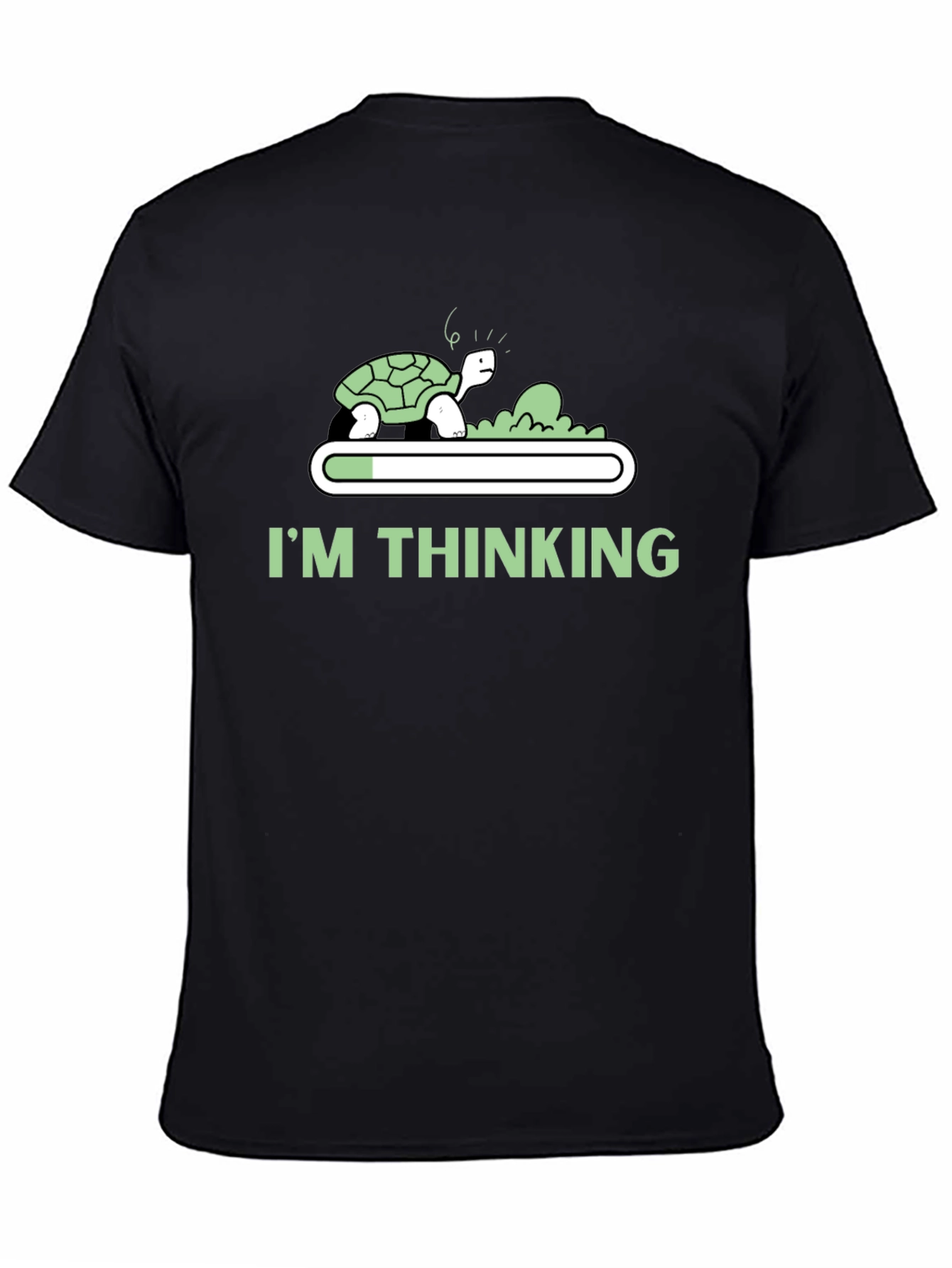 Black I'm Thinking Funny Turtle T-Shirt view 4