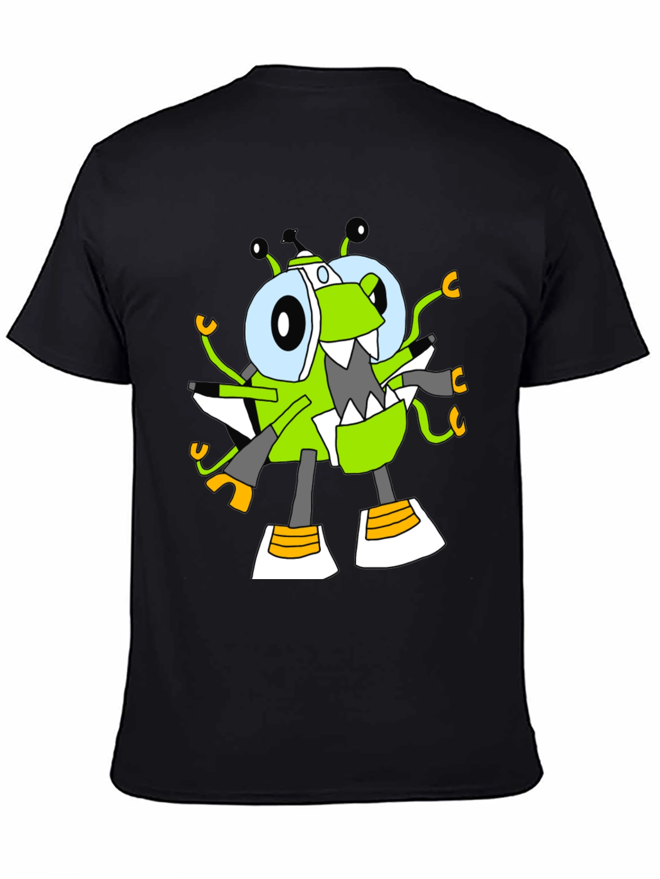 Black Cartoon Character Graphic Tee view 4
