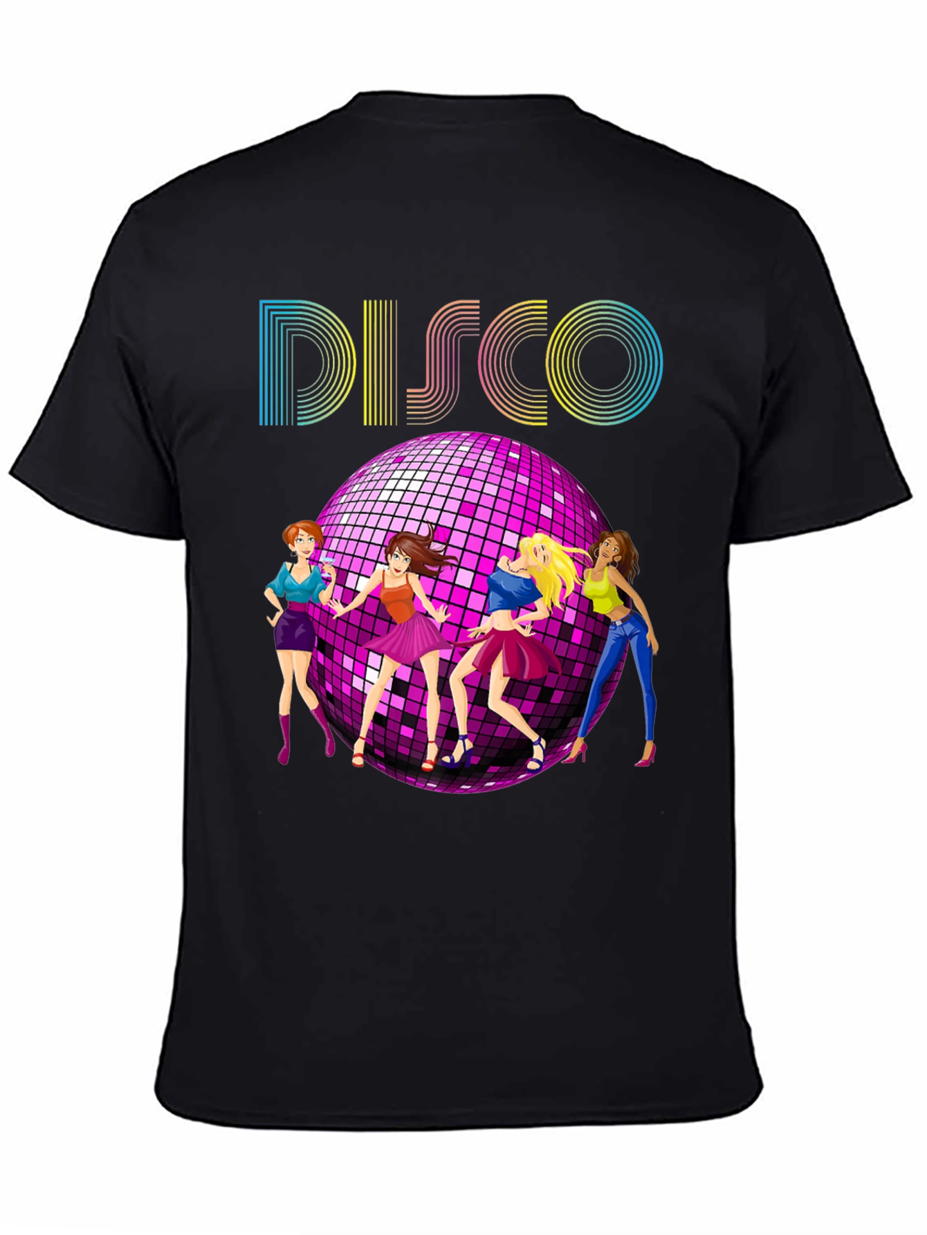 Retro Disco T-Shirt with Dancing Girls - 4