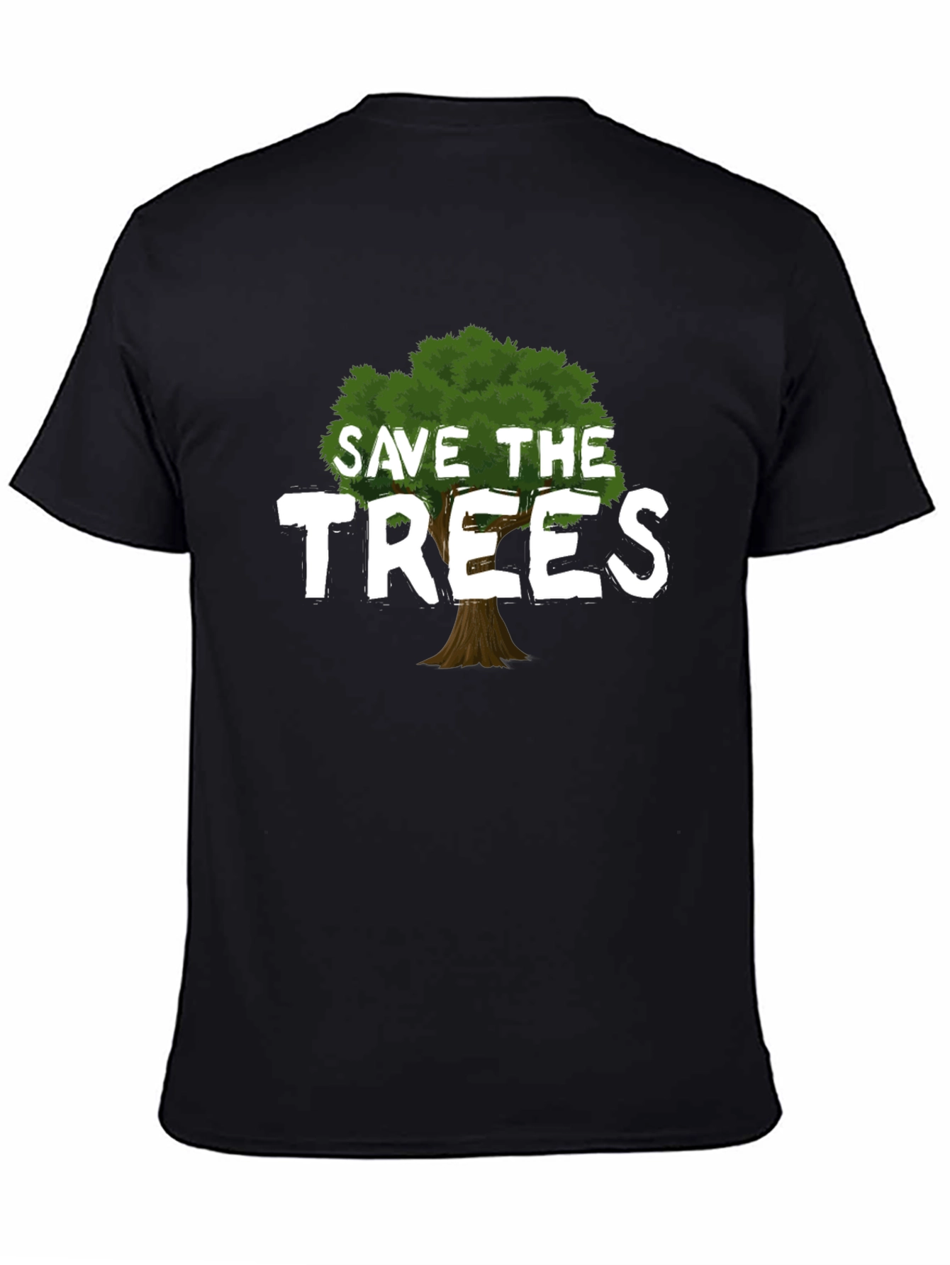 Black Save the Trees Graphic T-Shirt - Eco-Friendly Tee view 4