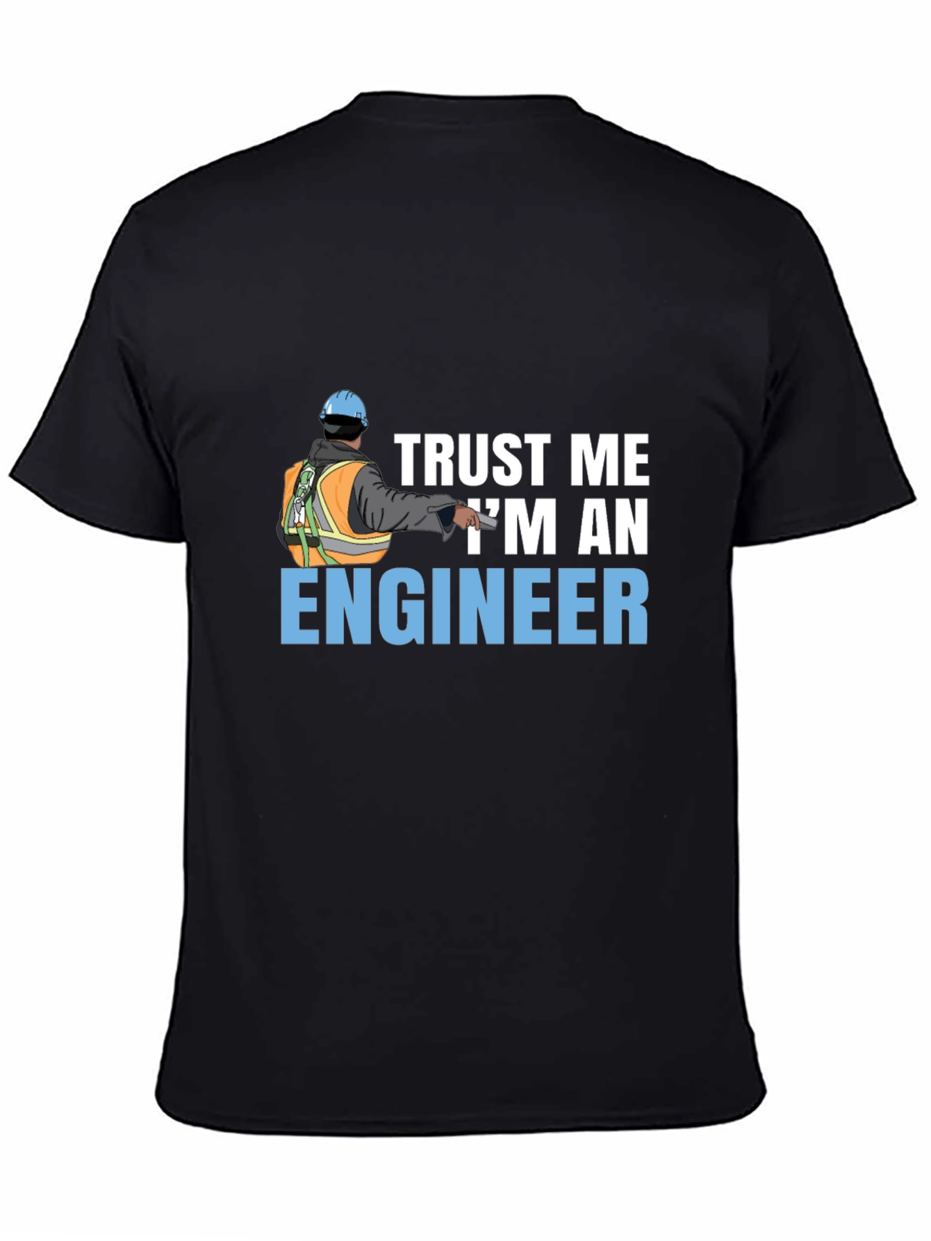 Black Trust Me I'm An Engineer Black T-Shirt view 4