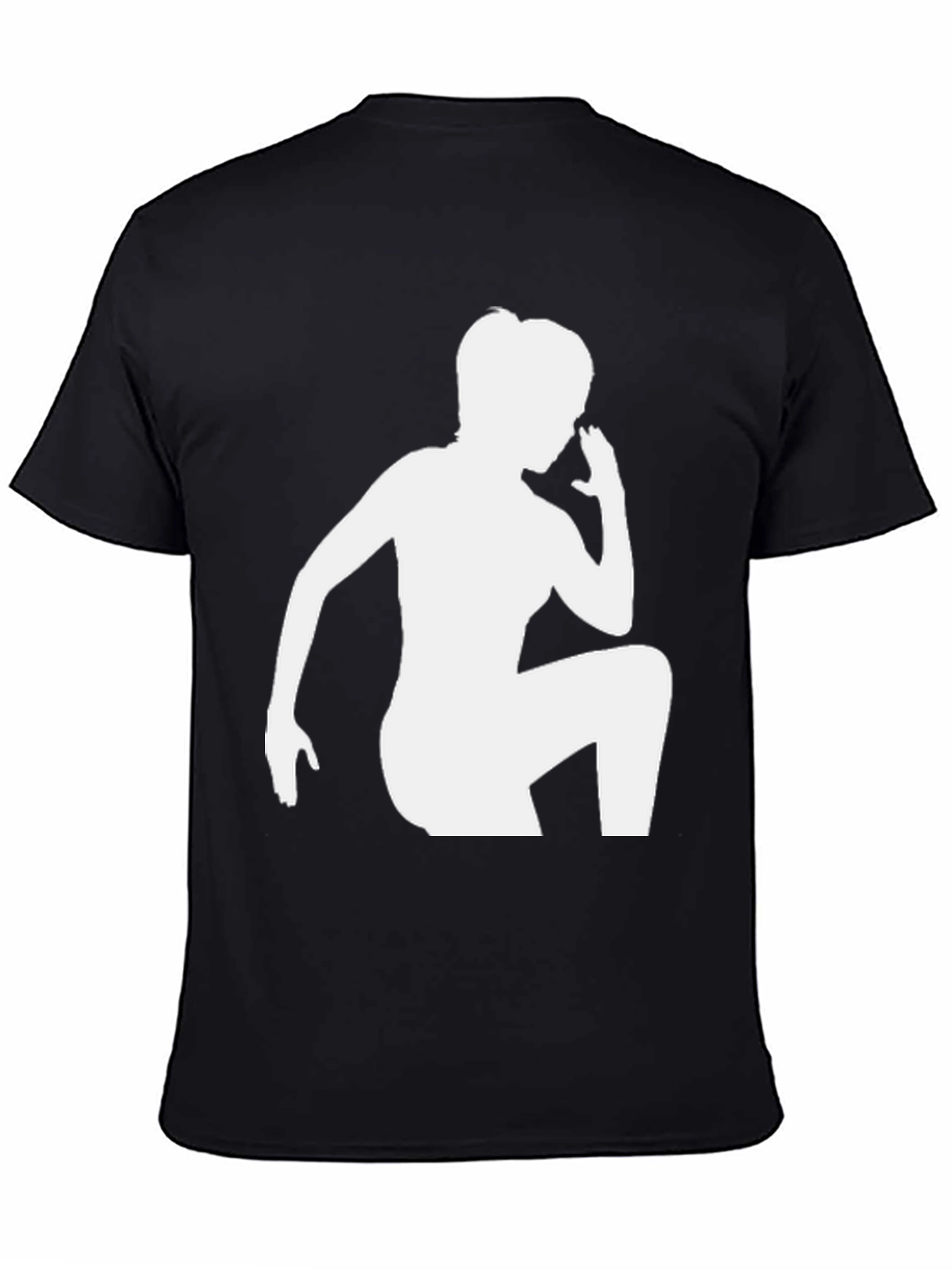 Black Silhouette Graphic Tee - Cool Black Unisex Shirt view 4