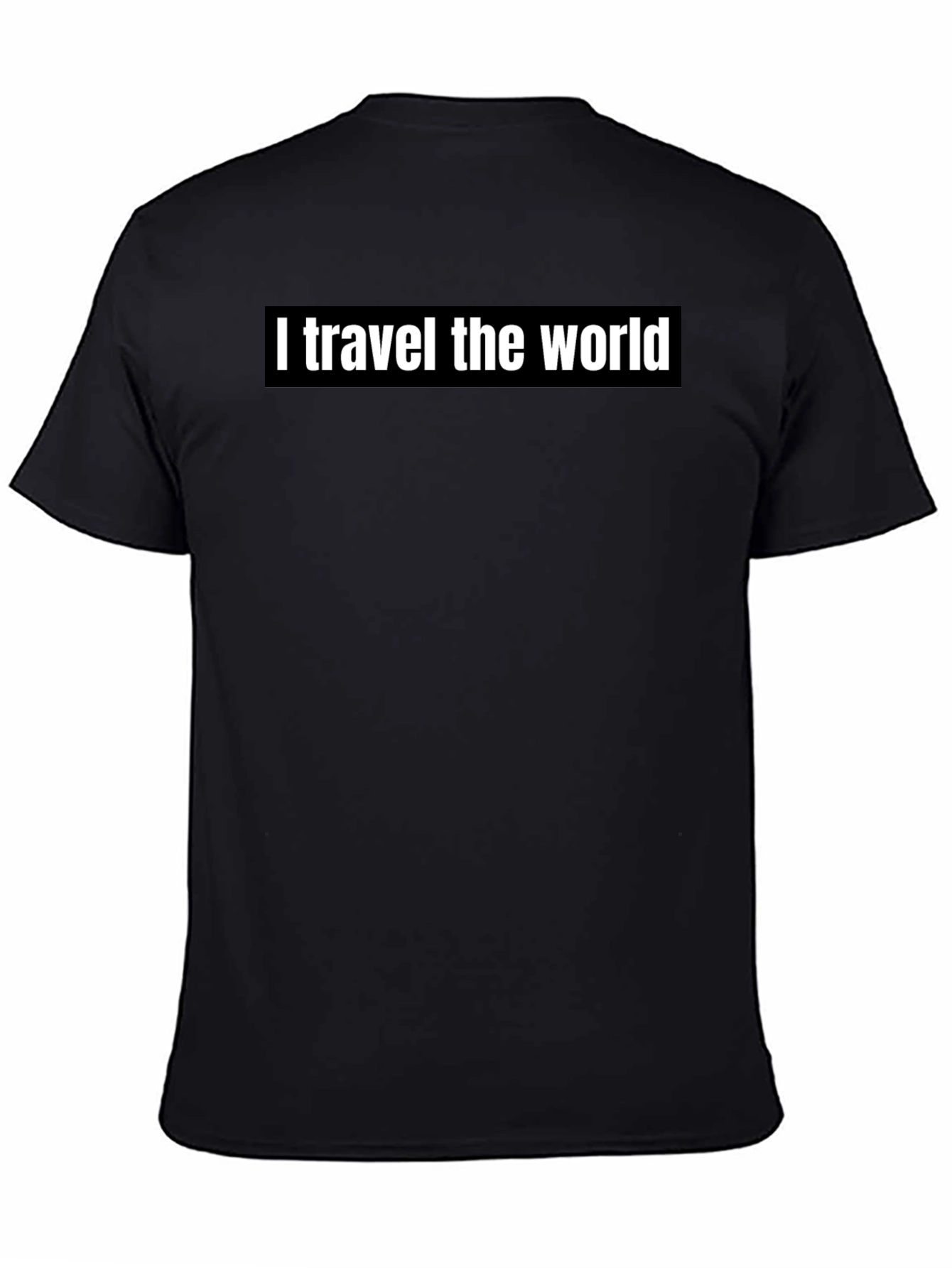 Black Travel the World T-Shirt - Black Graphic Tee view 4