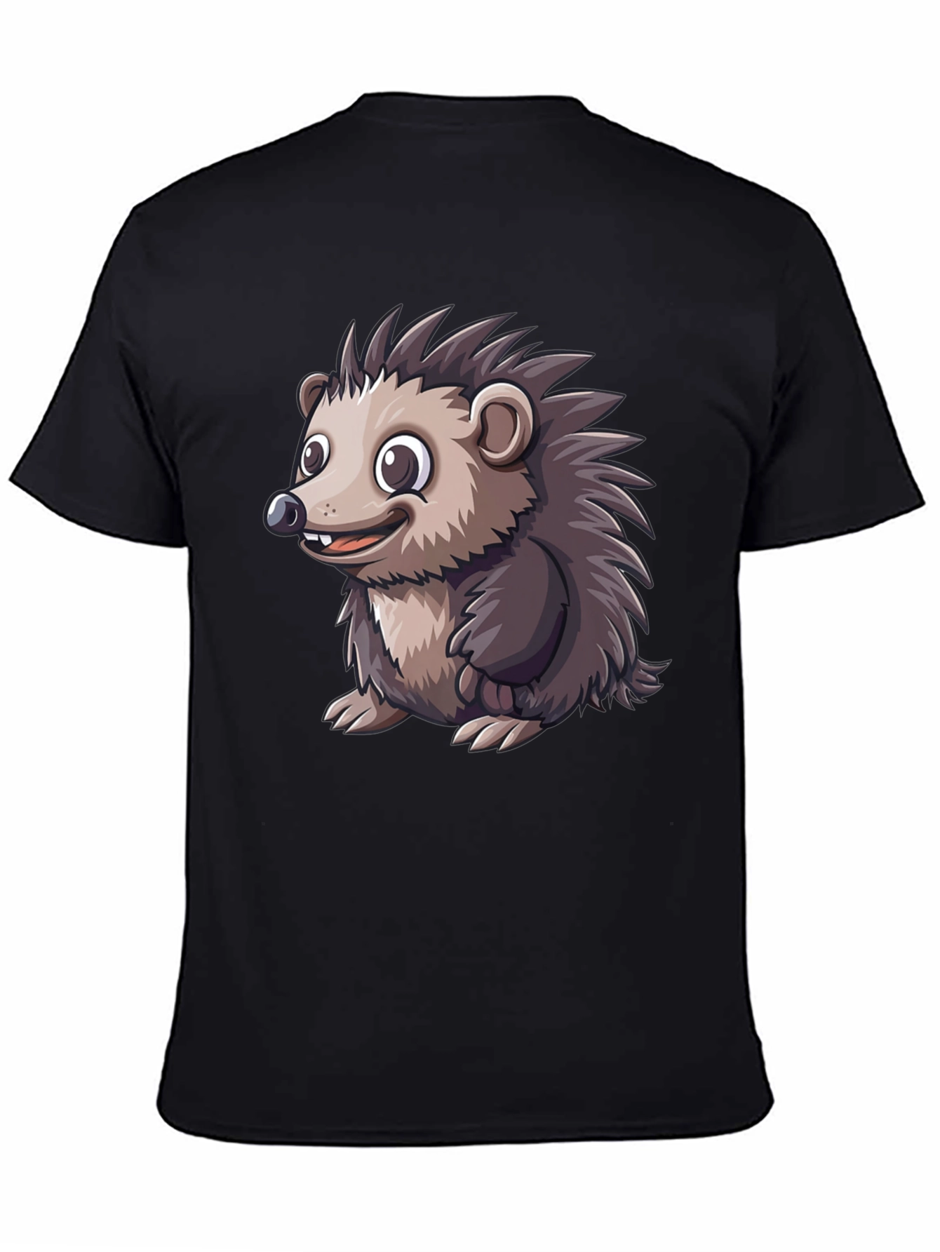 Black Hedgehog Graphic Tee - Soft Cotton Blend view 4