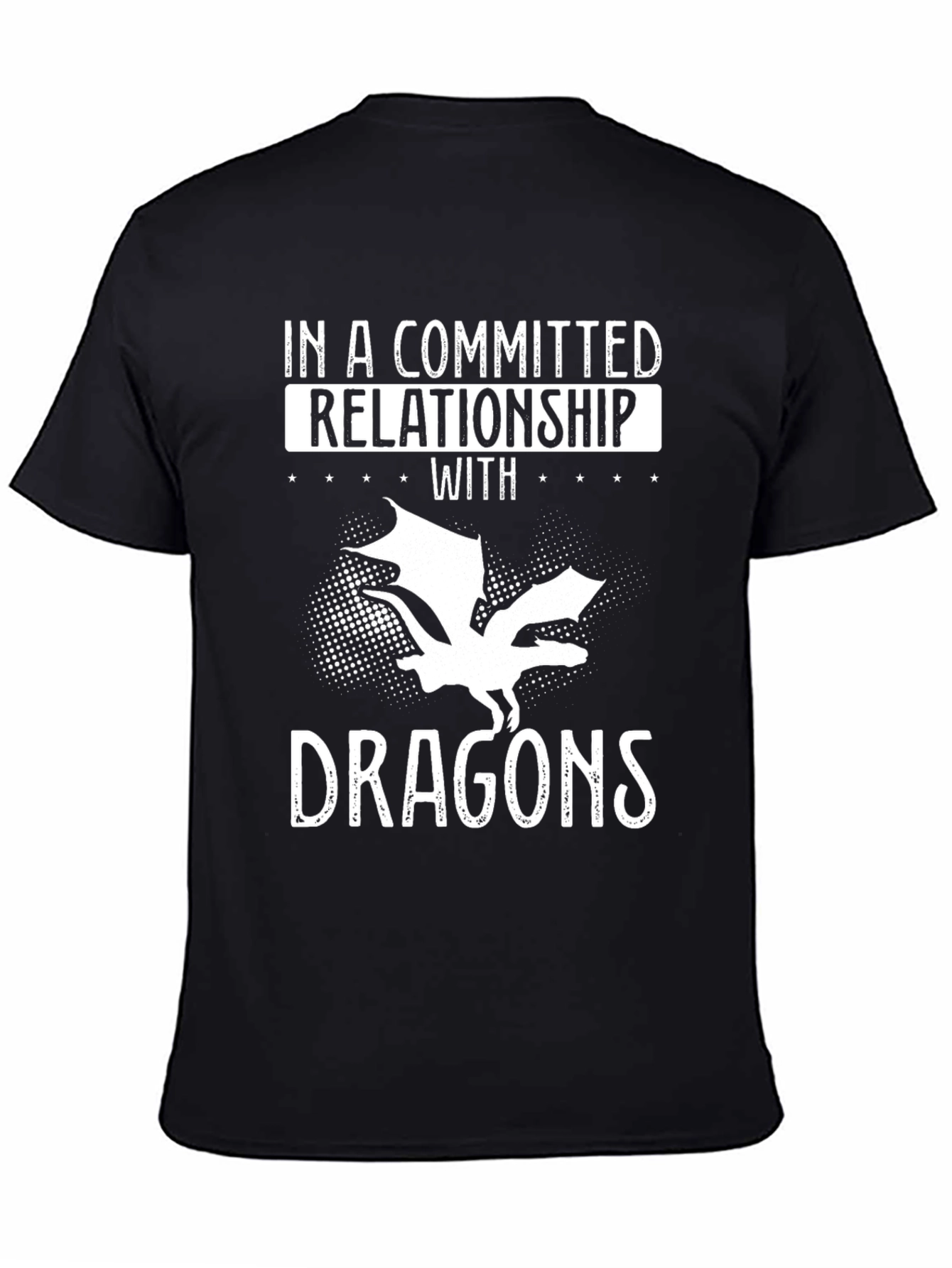 Black Dragon Lover T-Shirt - Committed Relationship with Dragons Tee view 4