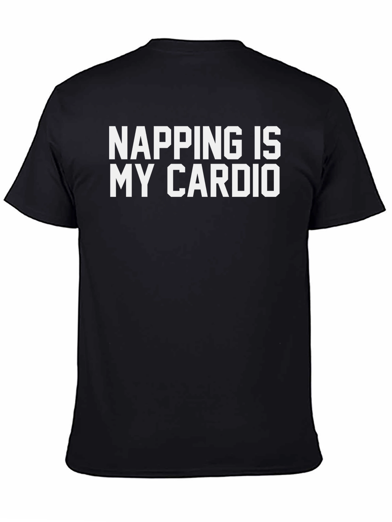 Black Napping is My Cardio Black Graphic T-Shirt view 4