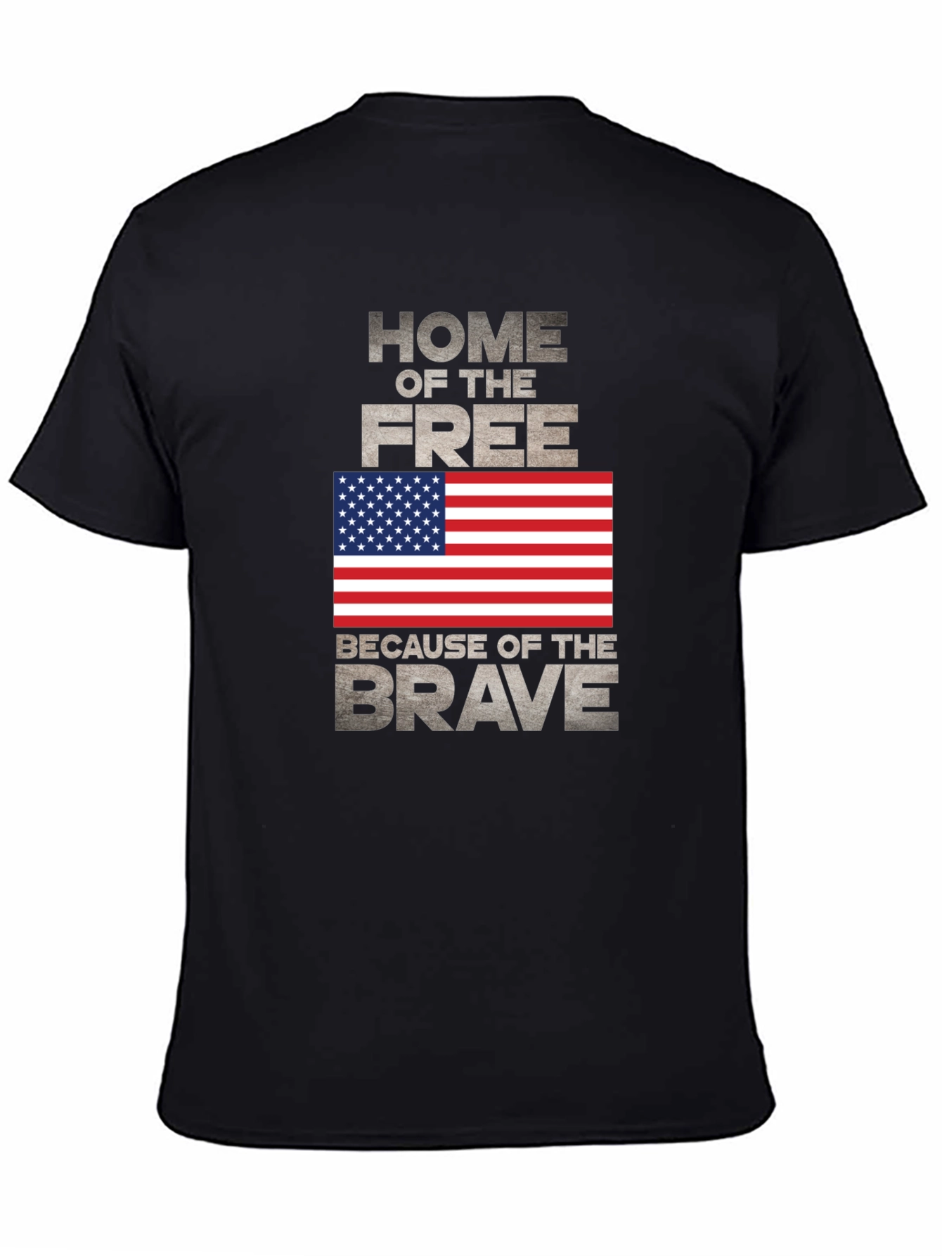 Black Home of the Free Patriotic T-Shirt view 4