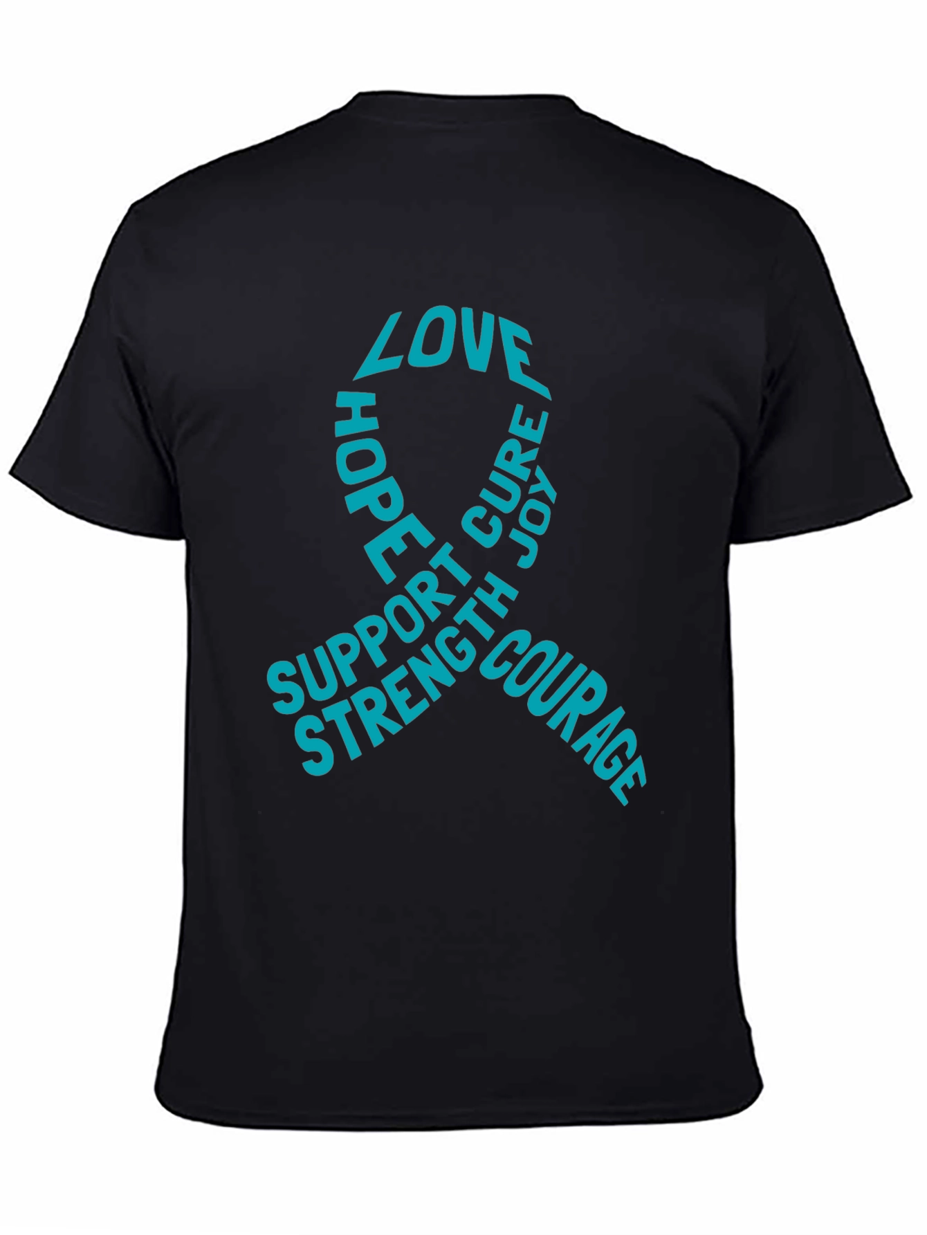 Black Love Hope Cure T-Shirt - Support, Strength, Courage view 4