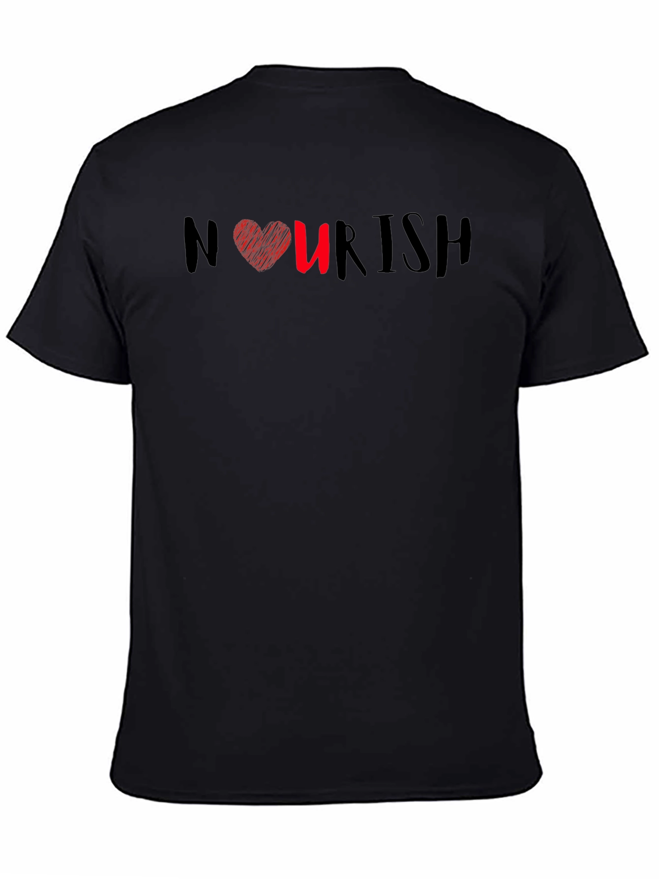 Black Nourish Heart Graphic Tee - Black view 4