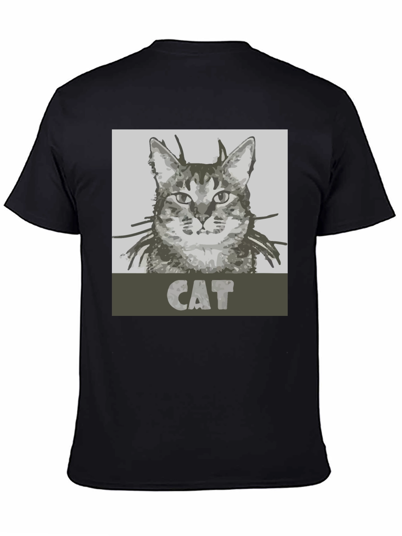Black Cool Cat Graphic Tee - Black Unisex T-Shirt view 4