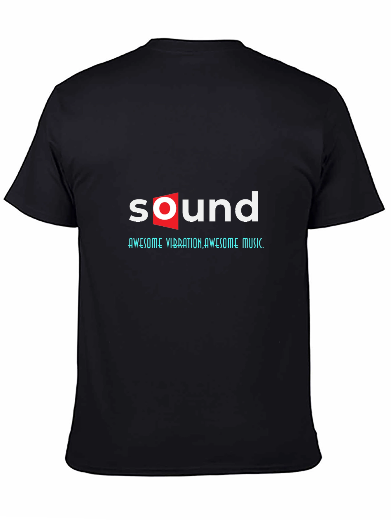 Black Awesome Sound Vibration Music Graphic Tee view 4