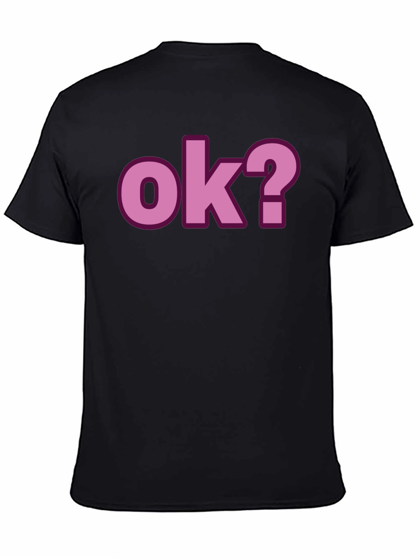 Black OK? Graphic Print Crew Neck T-Shirt view 4