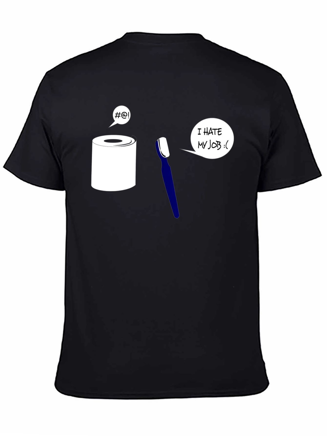 Black Humorous Toilet Humor T-Shirt view 4