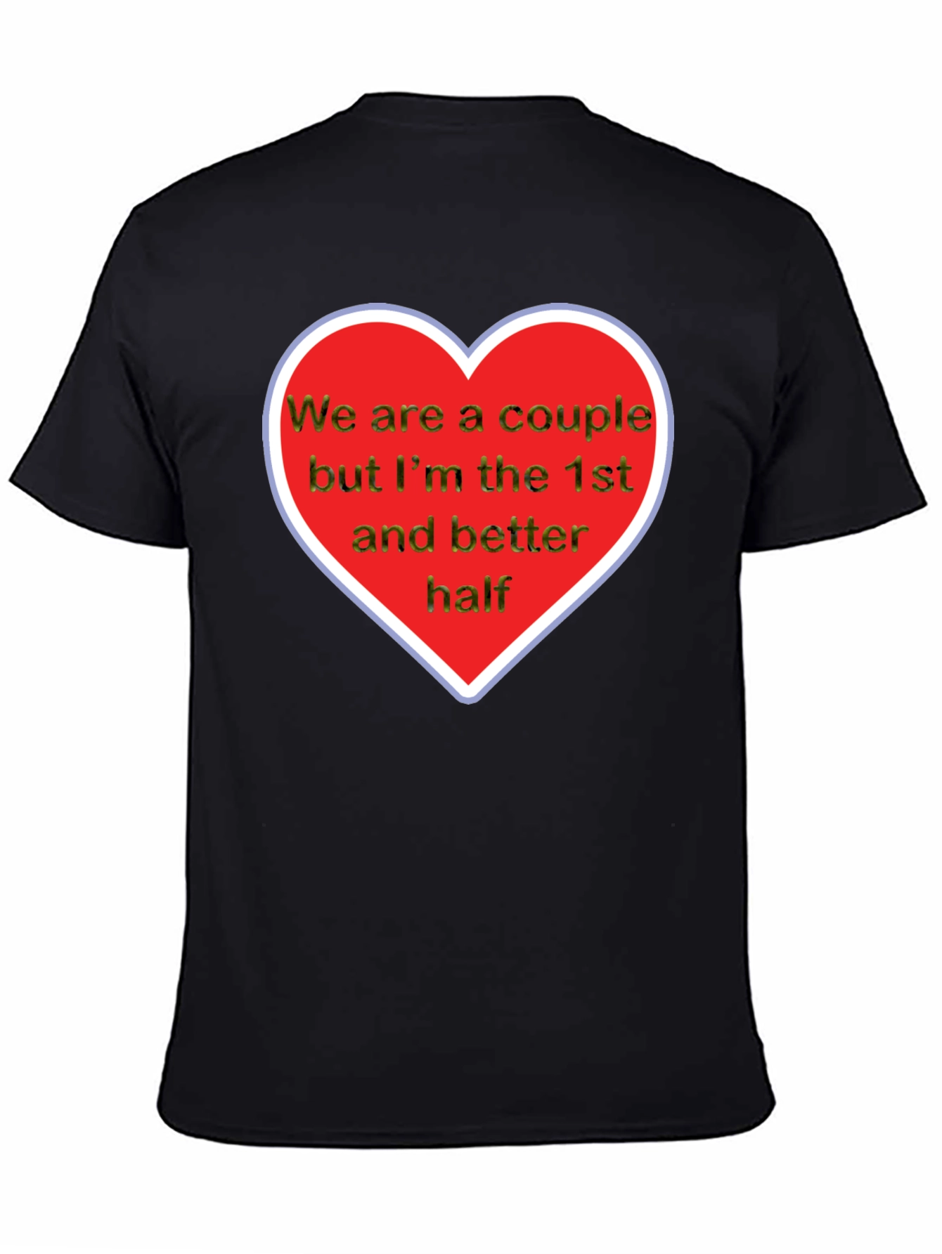 Black Funny Couple T-Shirt - 1st & Better Half view 4