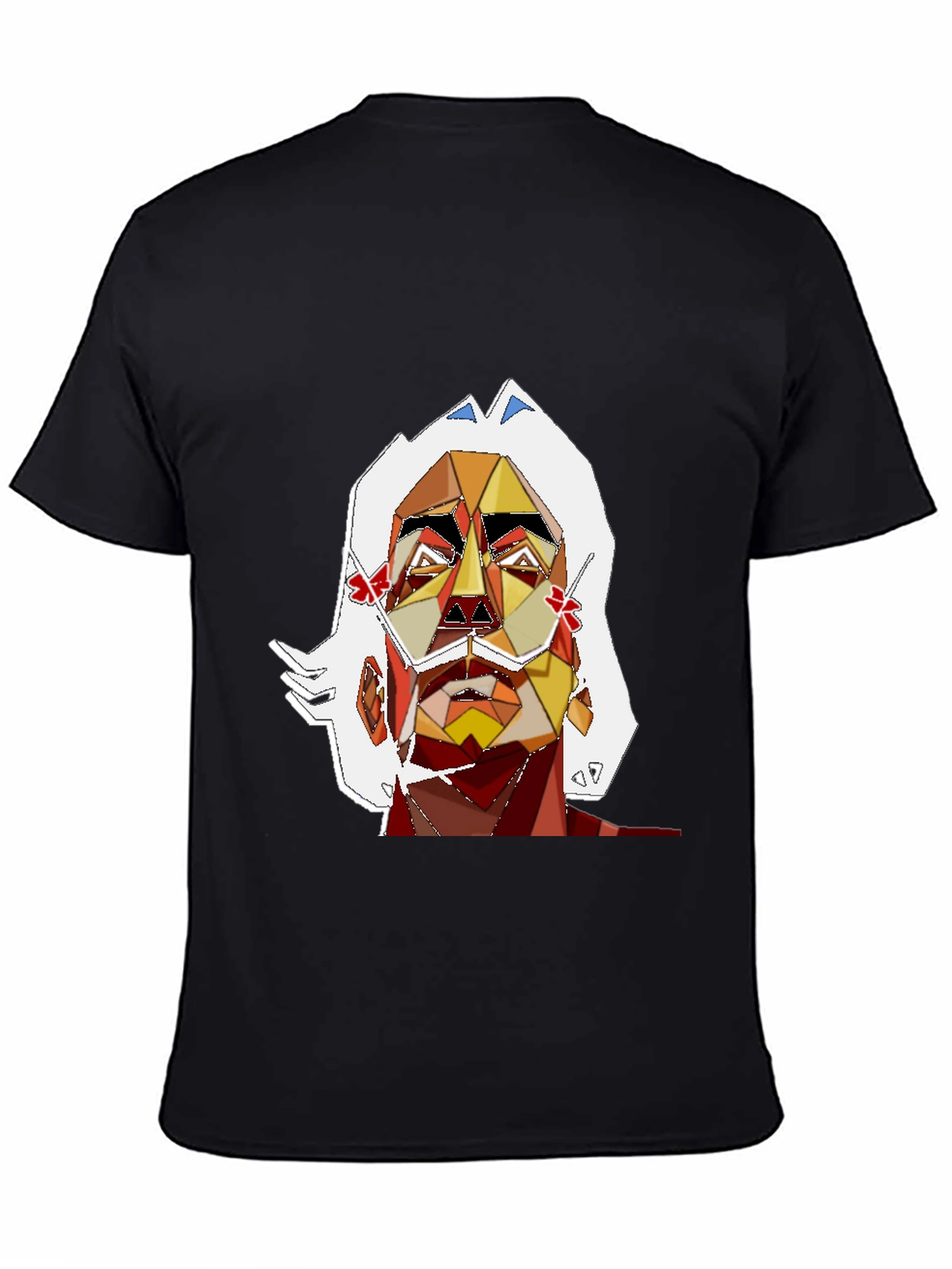 Black Abstract Art Man's Graphic Tee - Black view 4