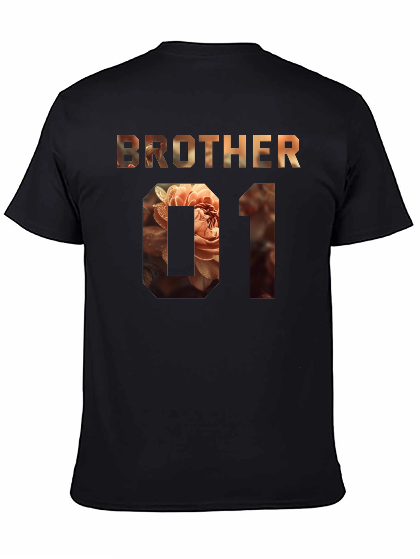 Black Brother 01 Floral Print Tee - Black Cotton view 4