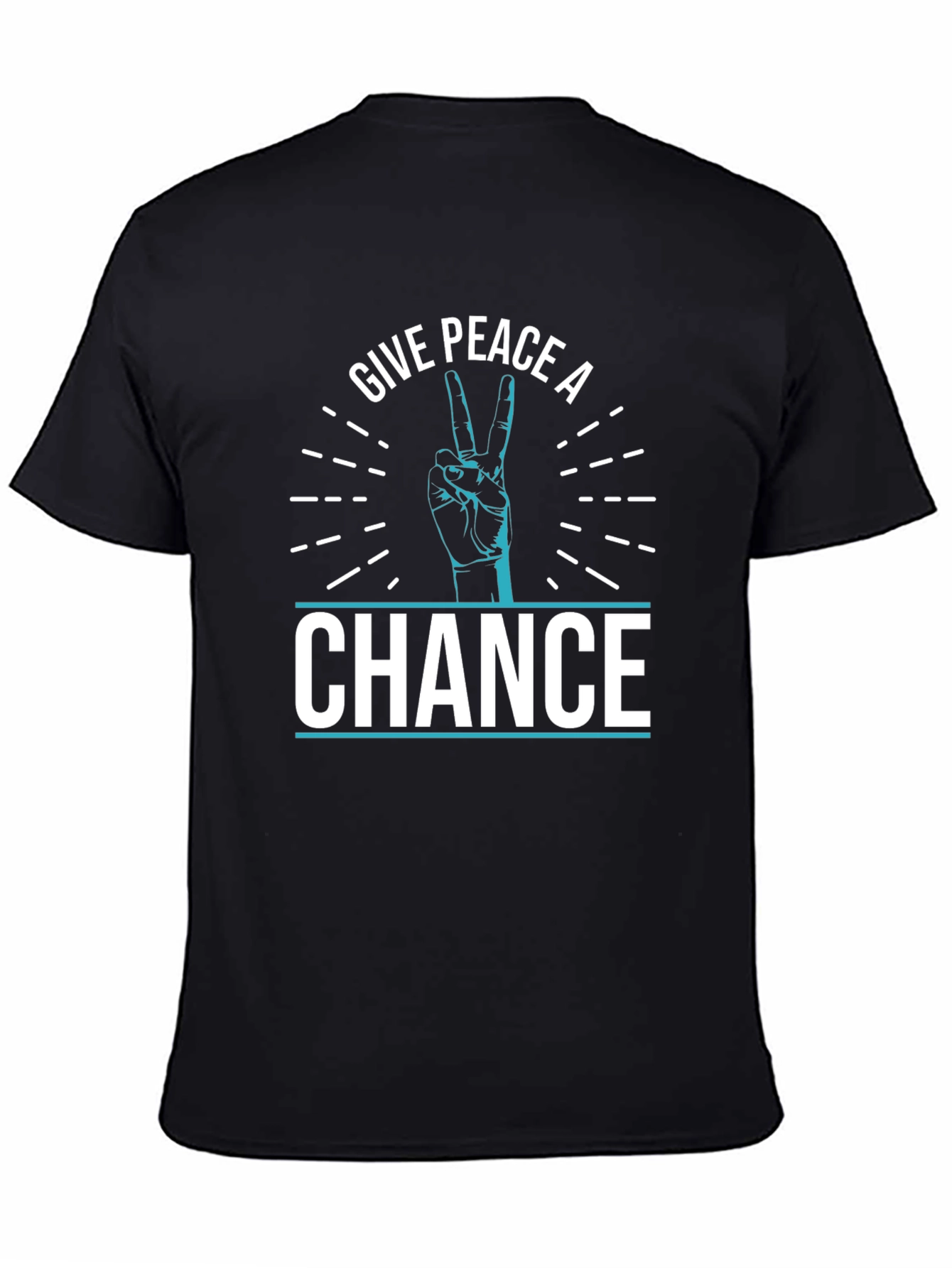 Black Give Peace A Chance T-Shirt - Stylish Graphic Tee view 4
