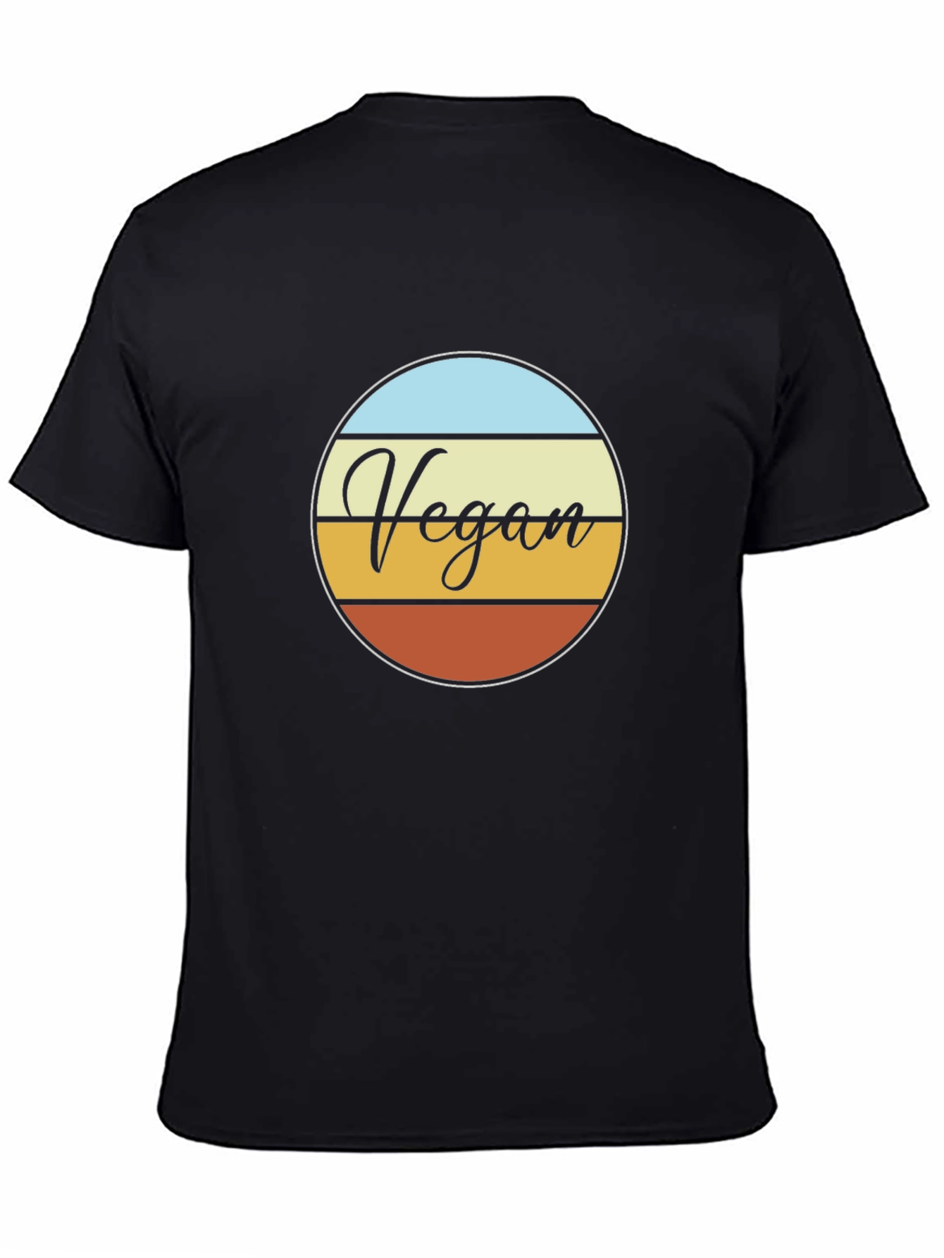 Black Vegan Retro Circle T-Shirt - Black view 4
