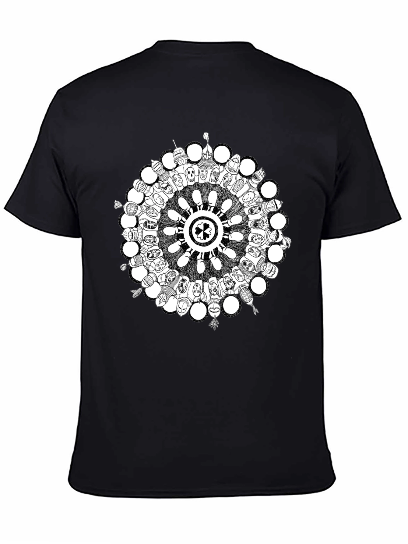 Black Unique Circle Graphic Tee - Soft Cotton Blend Shirt view 4