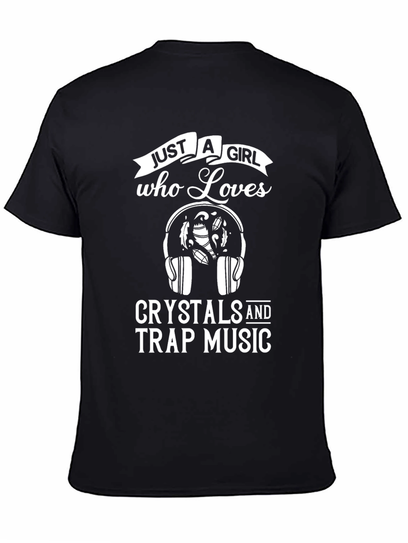 Black Crystals & Trap Music T-Shirt - Girl Who Loves Design view 4