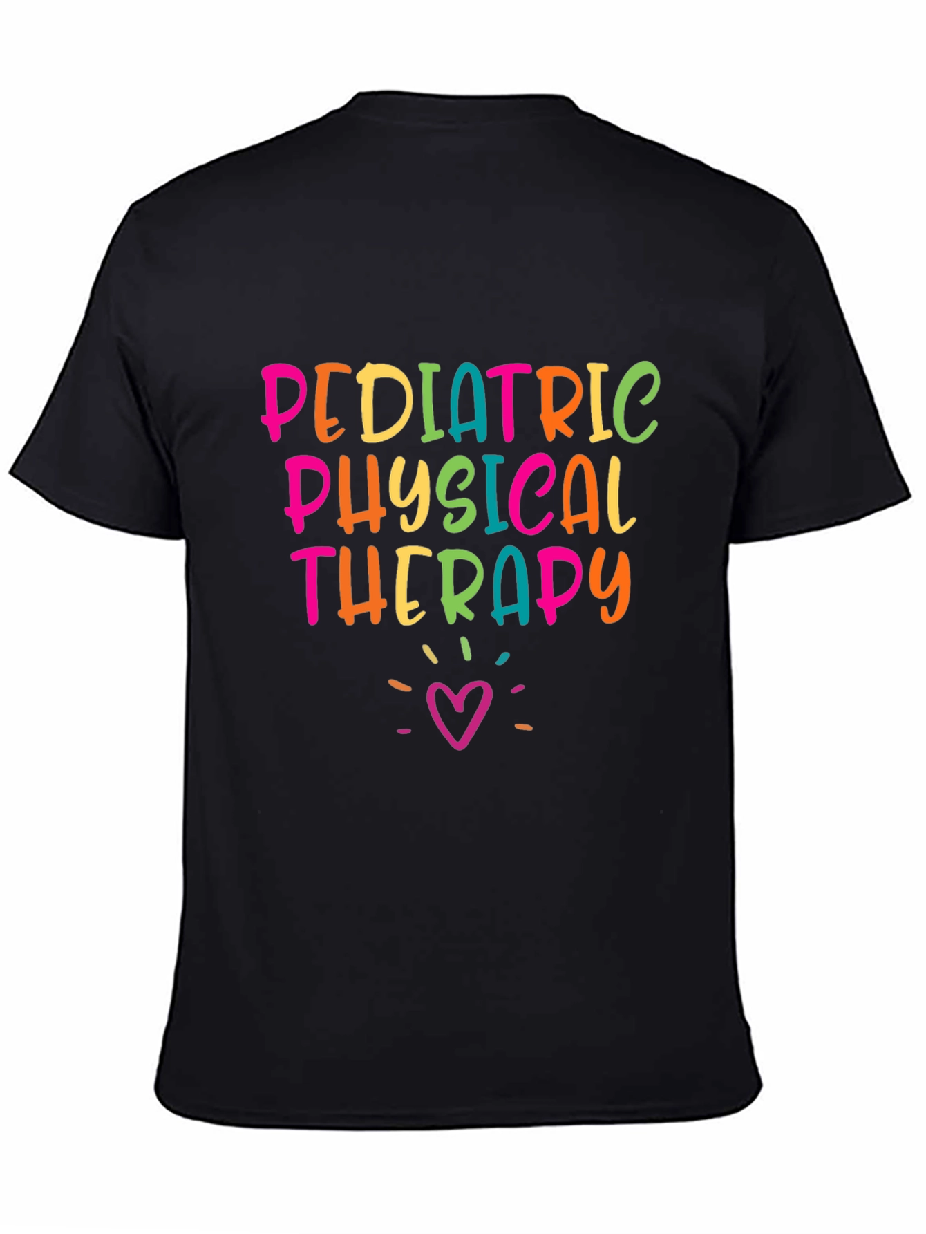 Black Pediatric Physical Therapy T-Shirt, Therapist Apparel view 4