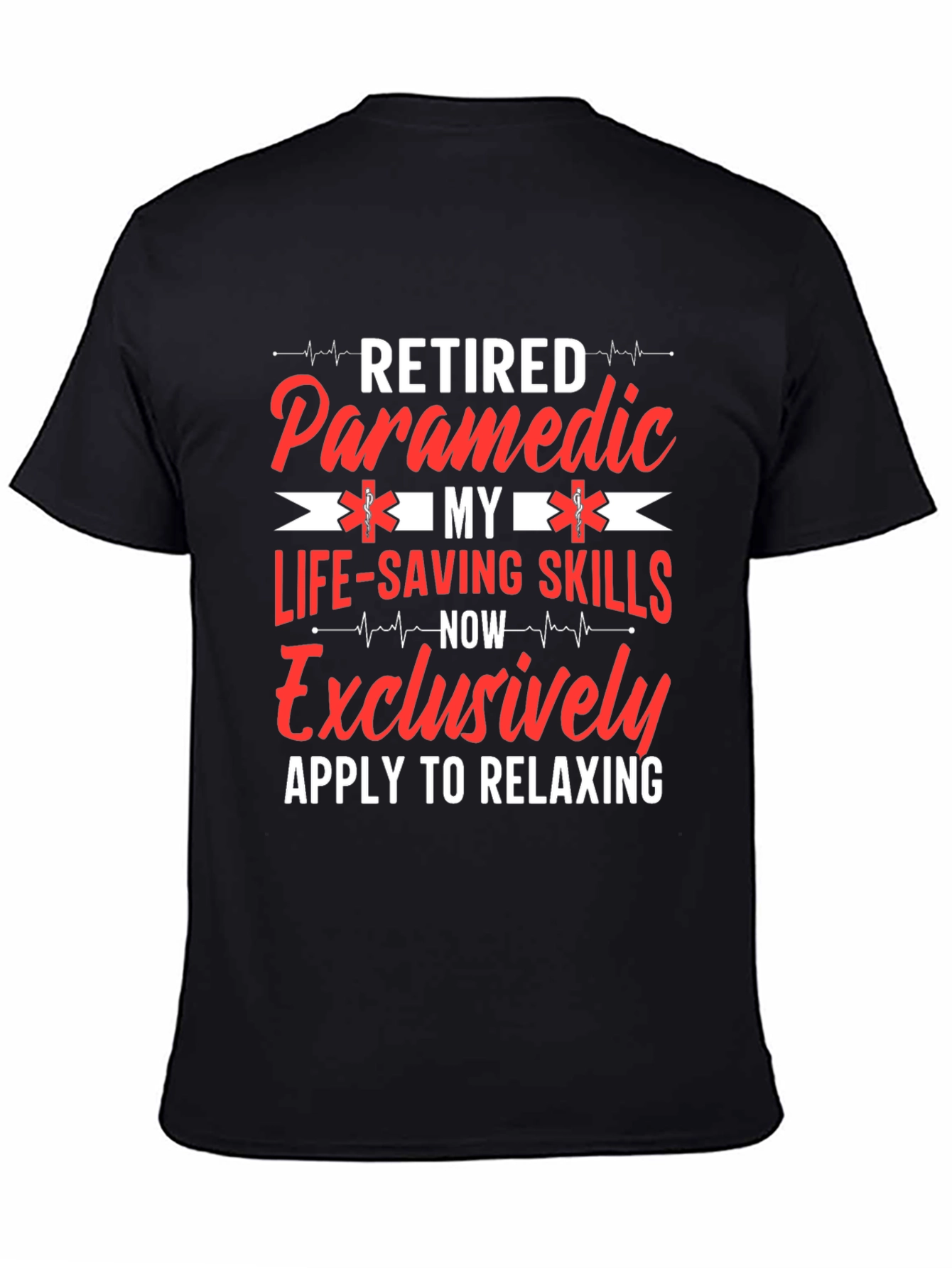 Black Retired Paramedic Graphic T-Shirt view 4